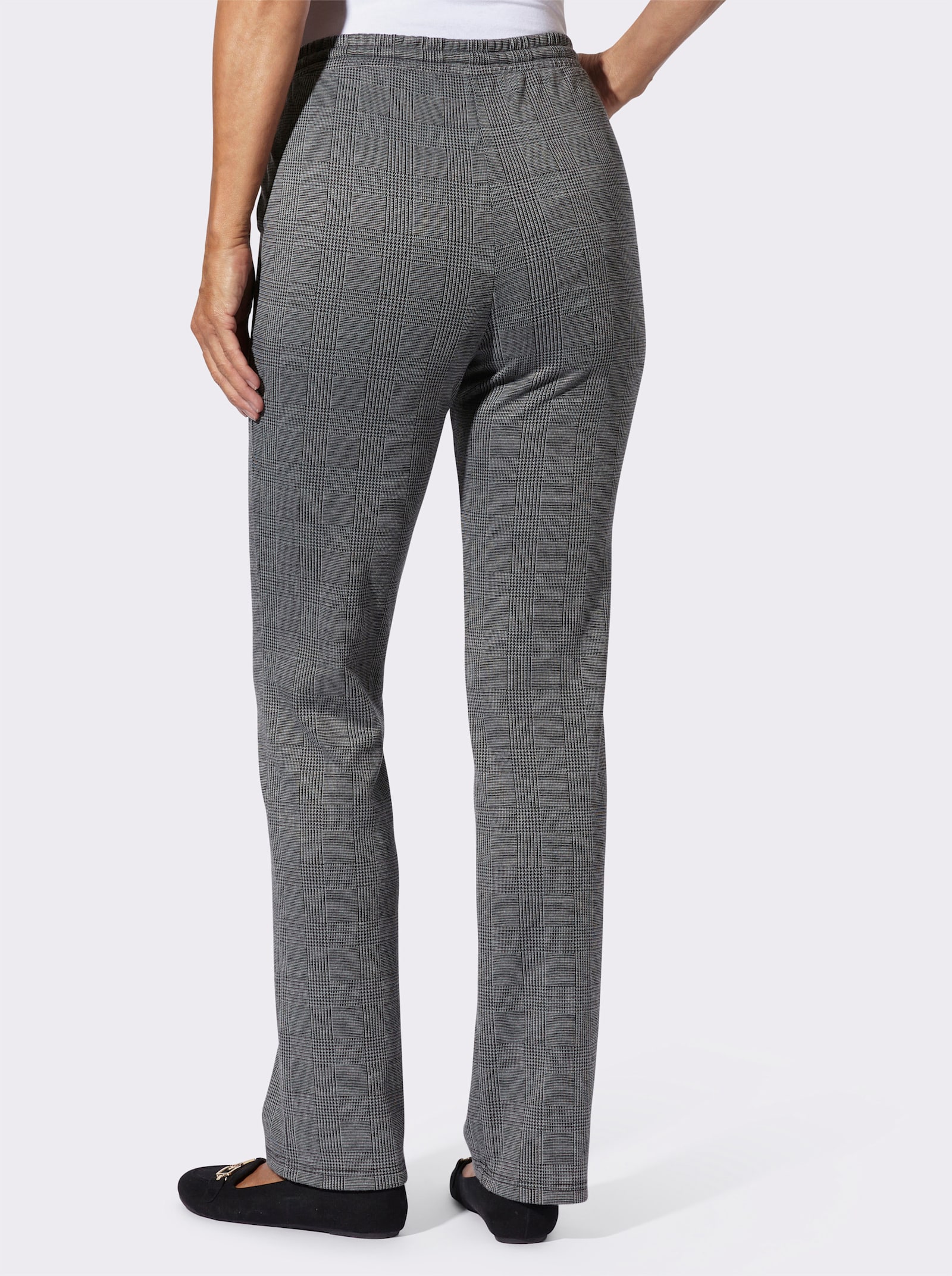 Jerseyhose - schwarz-steingrau Glencheck