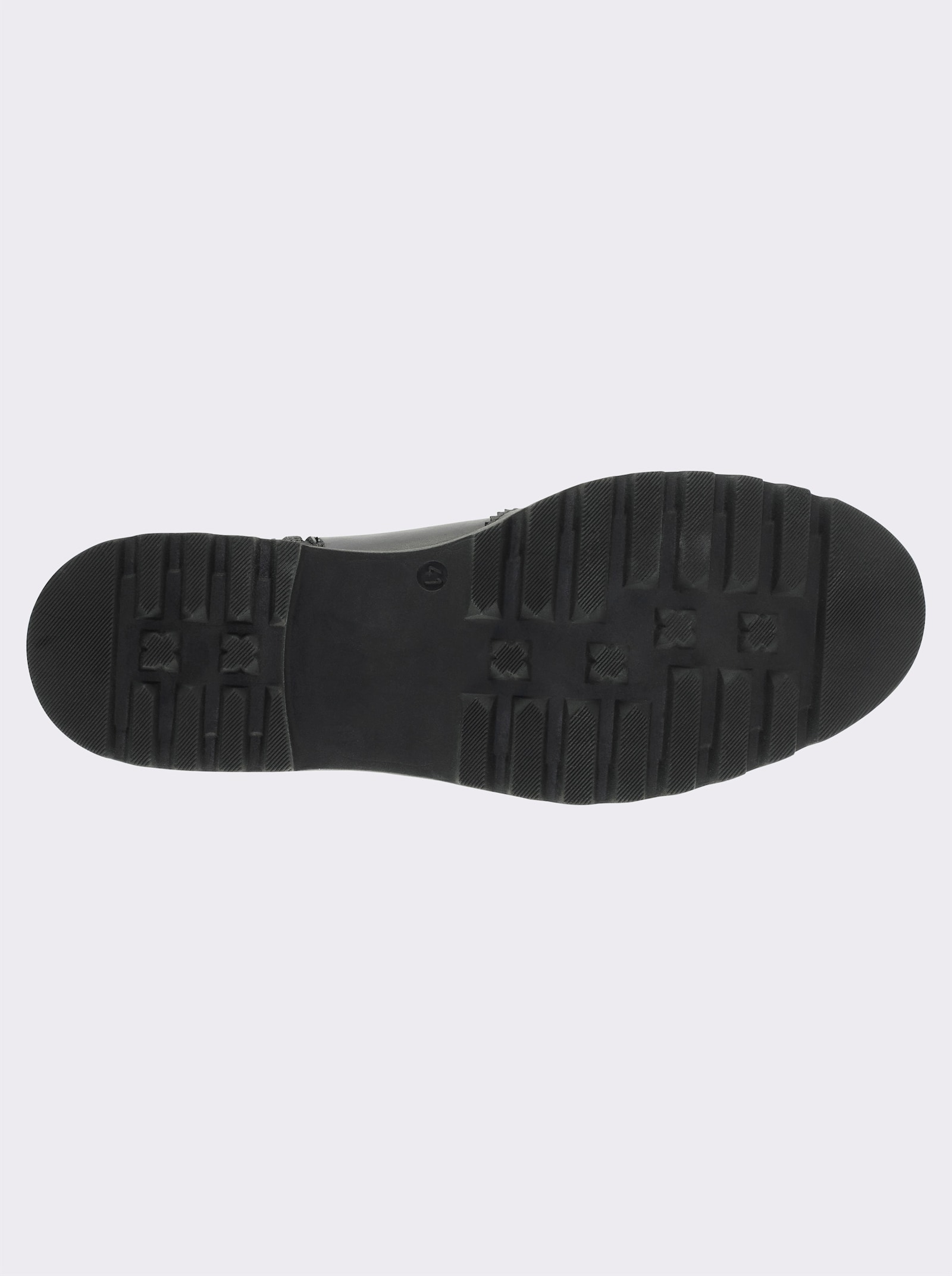 sheego Stiefelette mit Brogue-Lochmuster - schwarz
