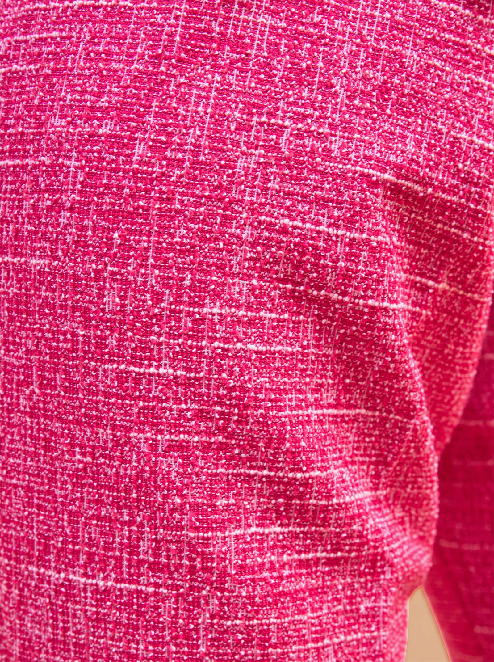 heine 7/8-Hose mit Strukturmuster und Dehnbund - fuchsia-elfenbein-meliert