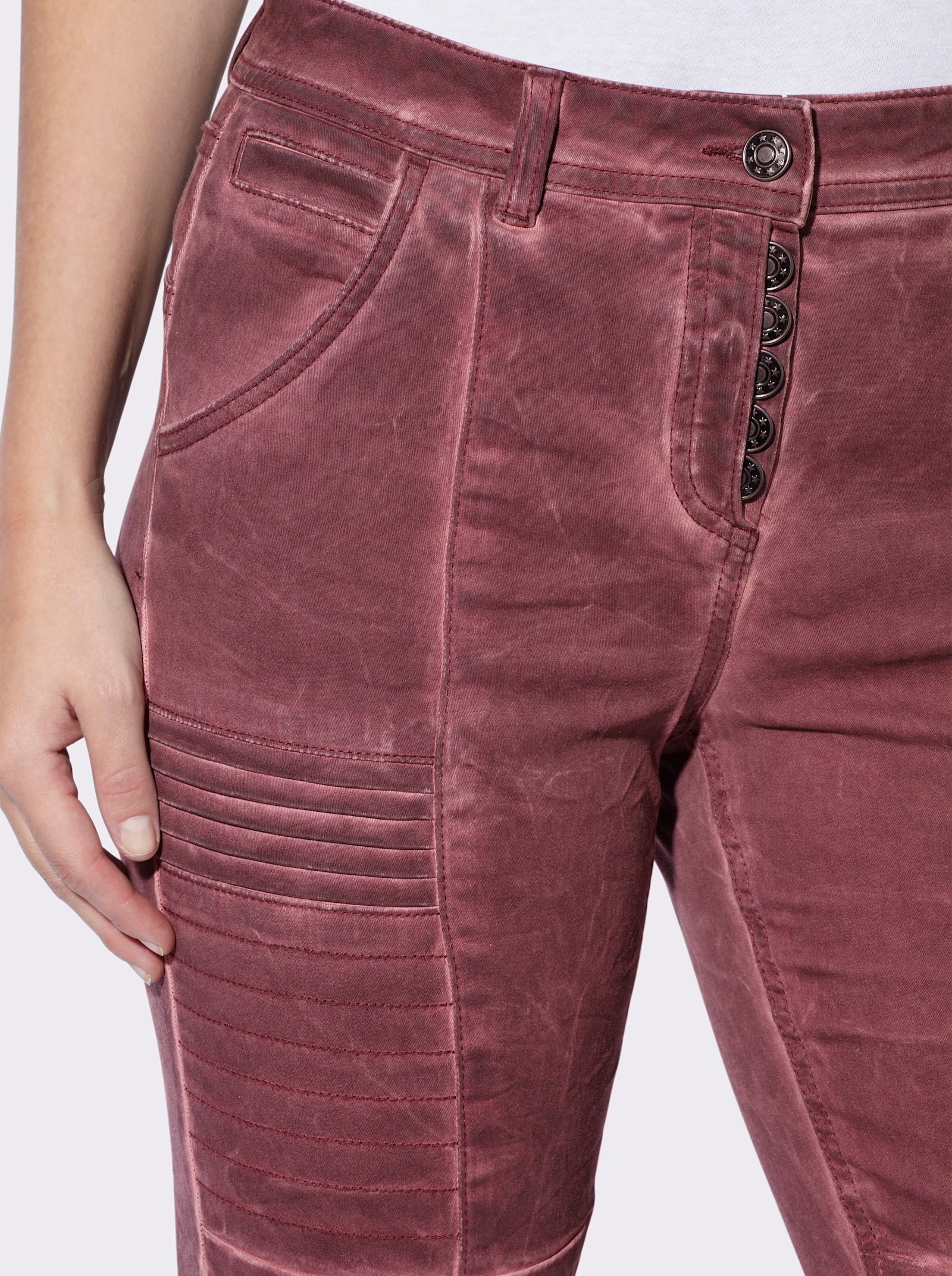 heine Hose mit Oil-dyed-Waschung - bordeaux