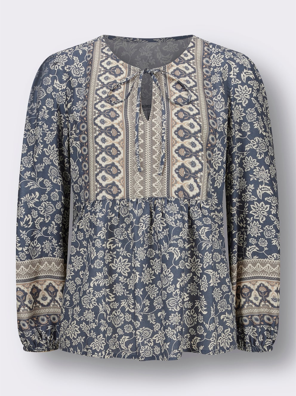Druckbluse In Tunikaform In Rauchblau champagner bedruckt Witt druckbluse-in-tunikaform-in-rauchblau-champagner-bedruckt-witt