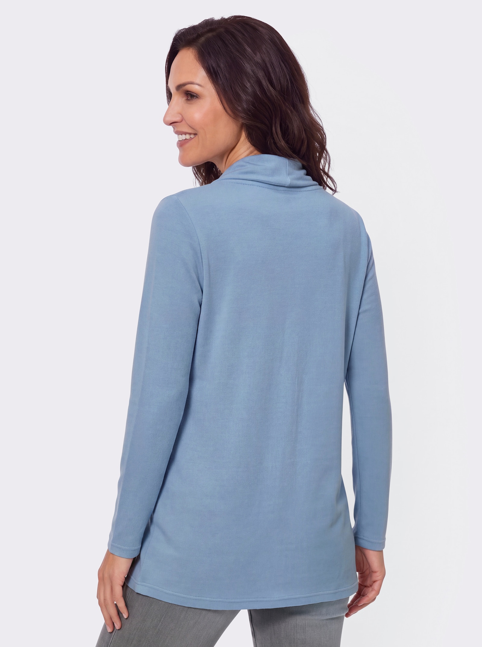 Shirtjacke in Feinstrick-Optik - bleu