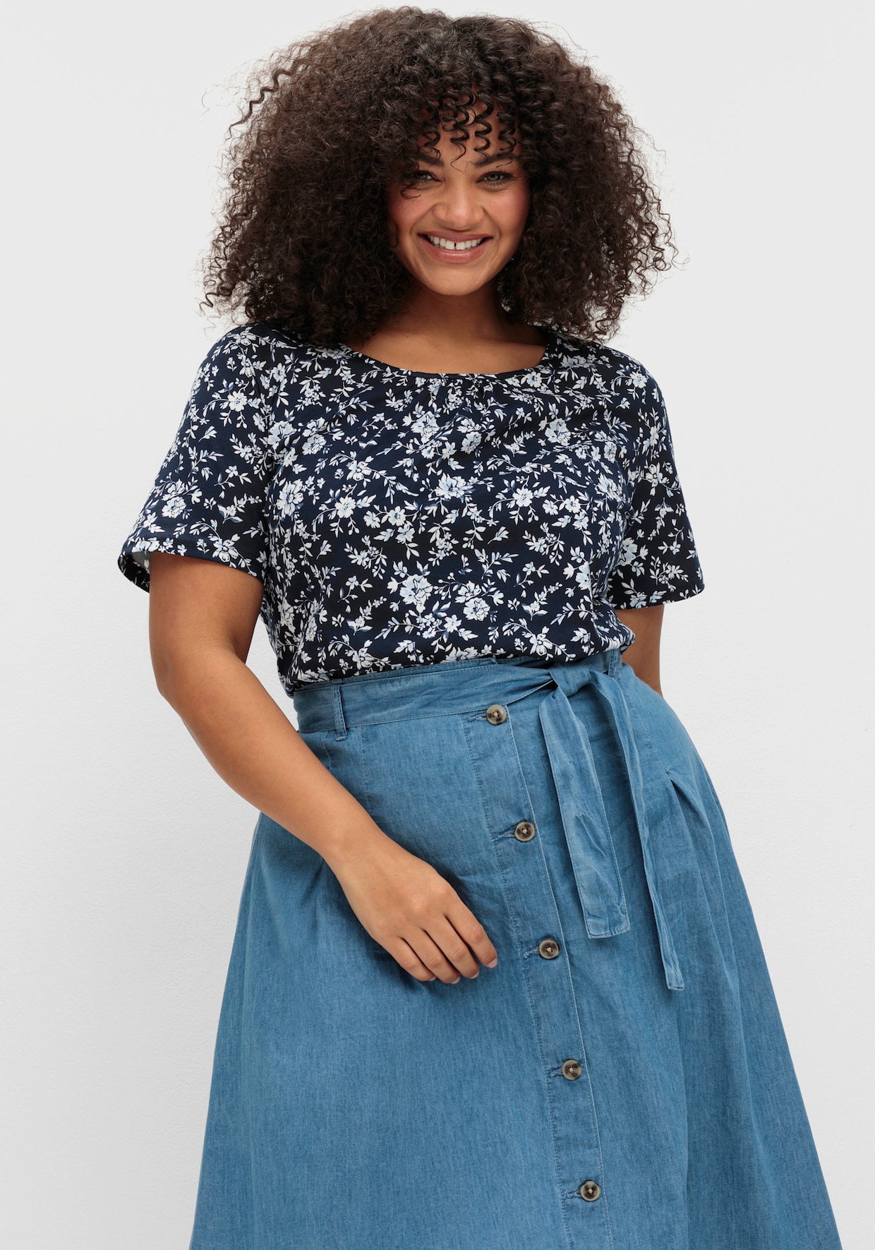 Jeansrock - blue-bleached