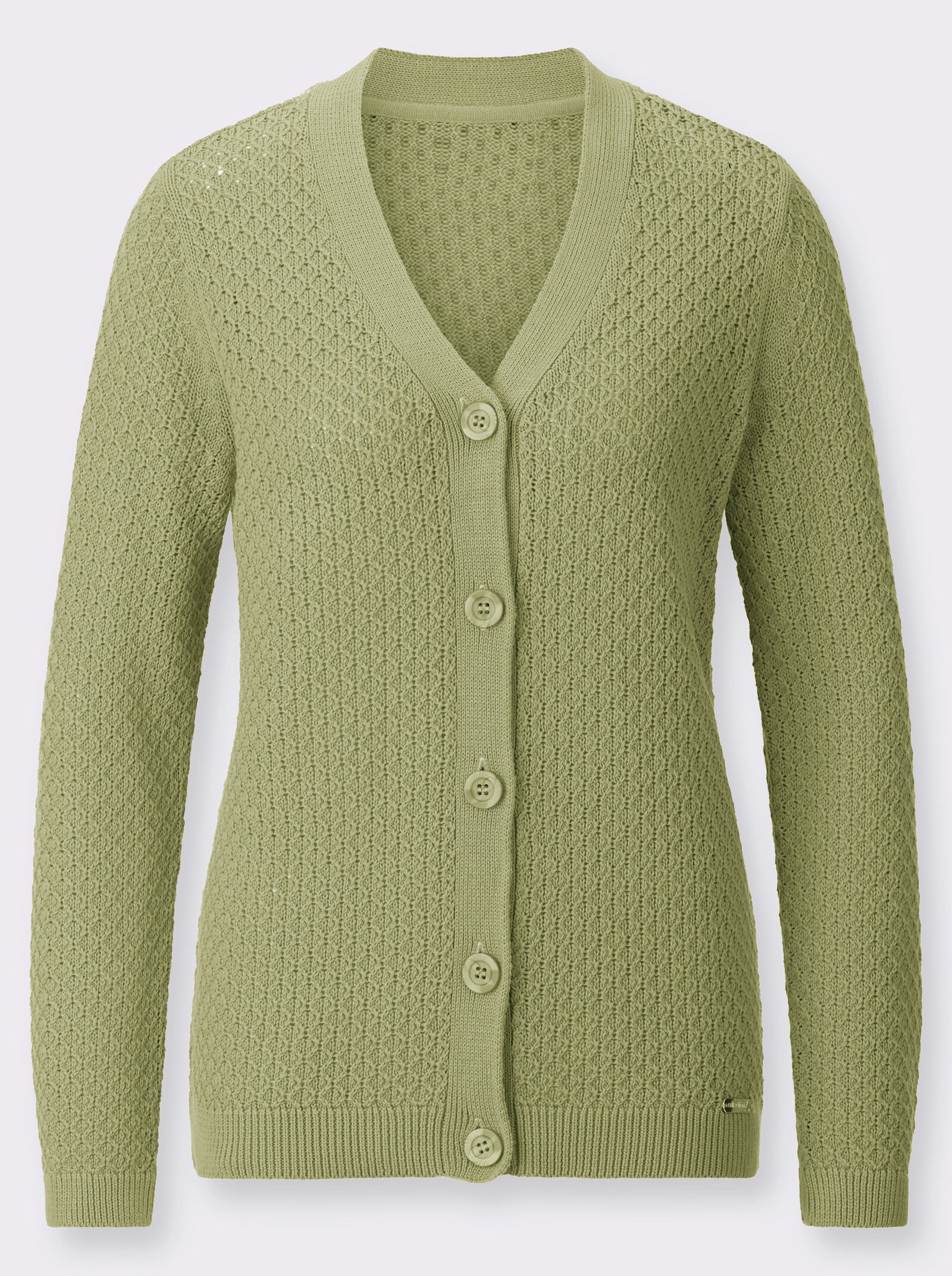 Strickjacke mit Rautenmuster - lindgrün