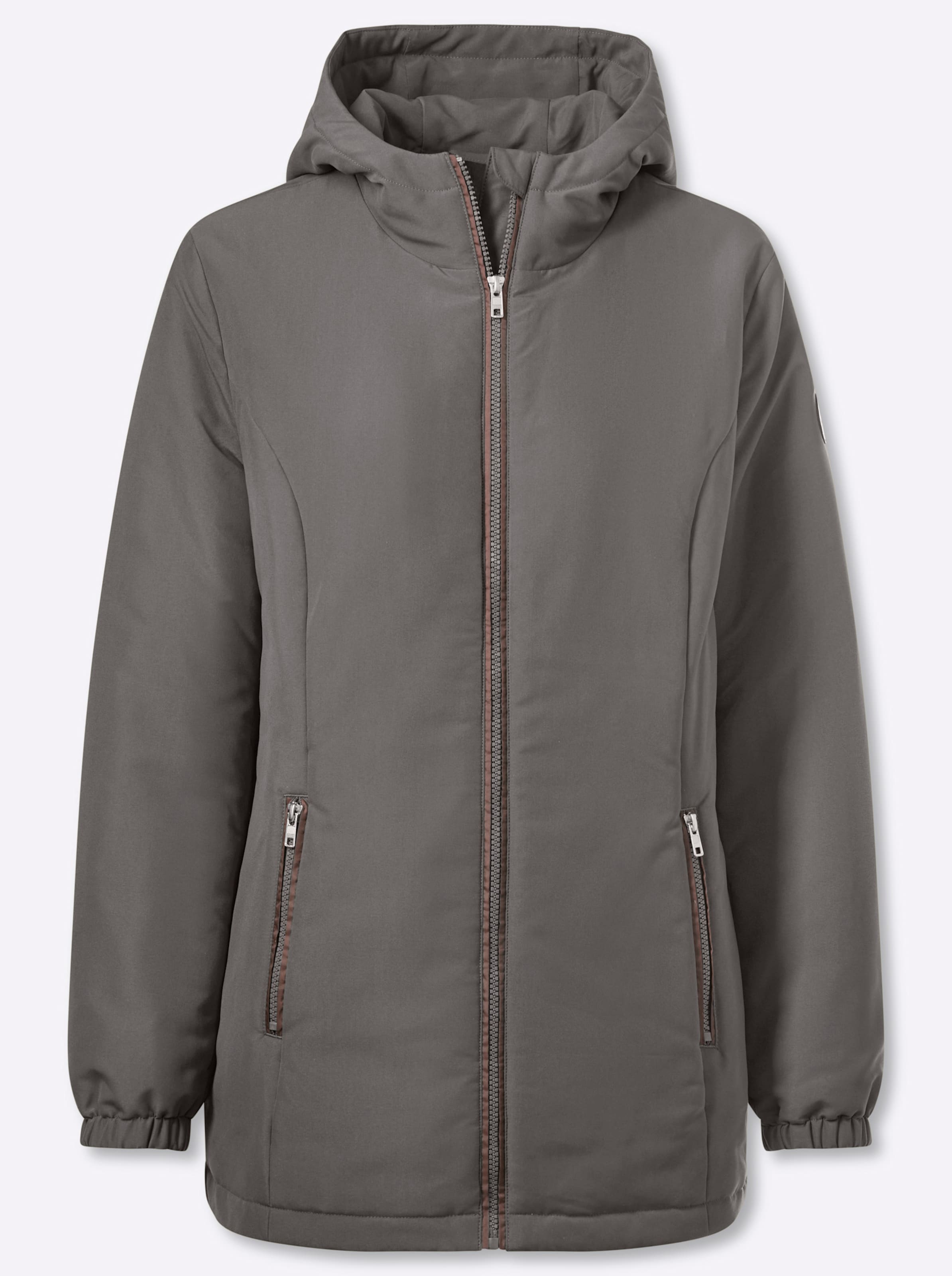 Classic Basics Damen Grigio Scuro Langjacke Gr. 38, Grau (Anthrazit), 100% Polyester, Wattierung:100% Polyester, Unifarben, Jacken Langjacke - Bild 2