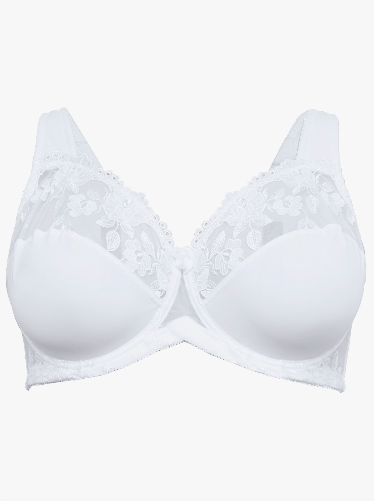 sheego Bügel-BH mit leicht transparenter Spitze - weiß