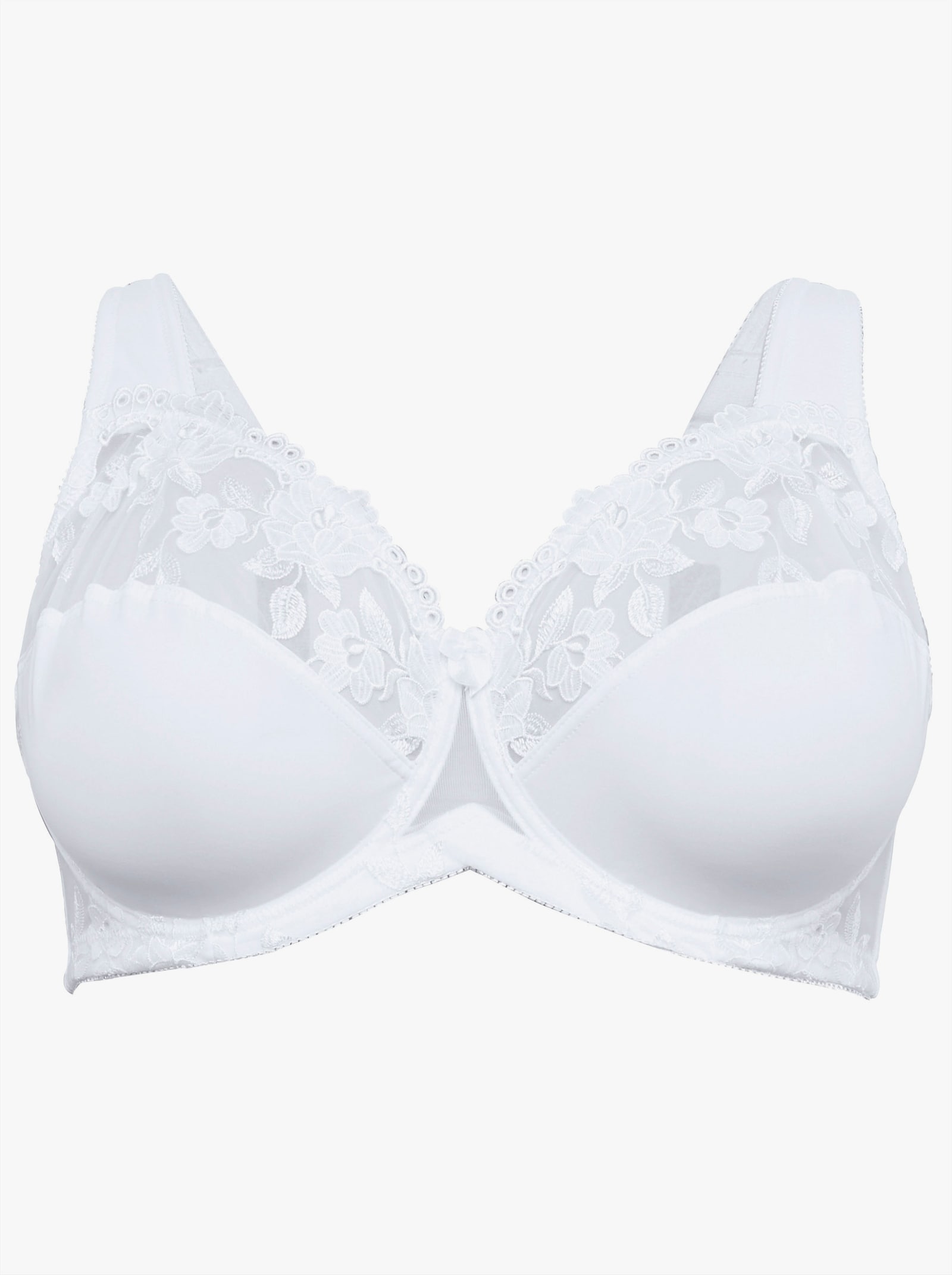 sheego Bügel-BH mit leicht transparenter Spitze - weiß