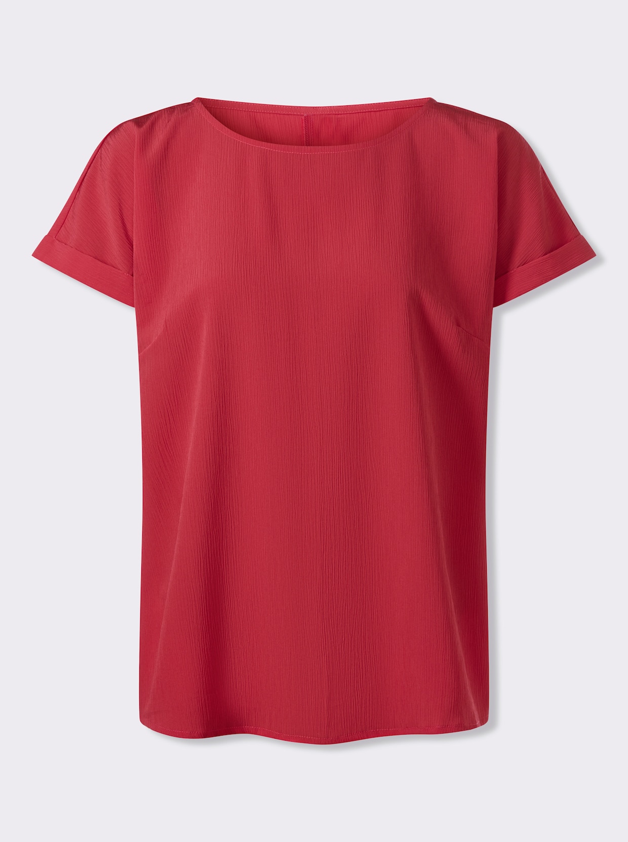 Schlupfbluse in Crinkle-Qualität - erdbeere