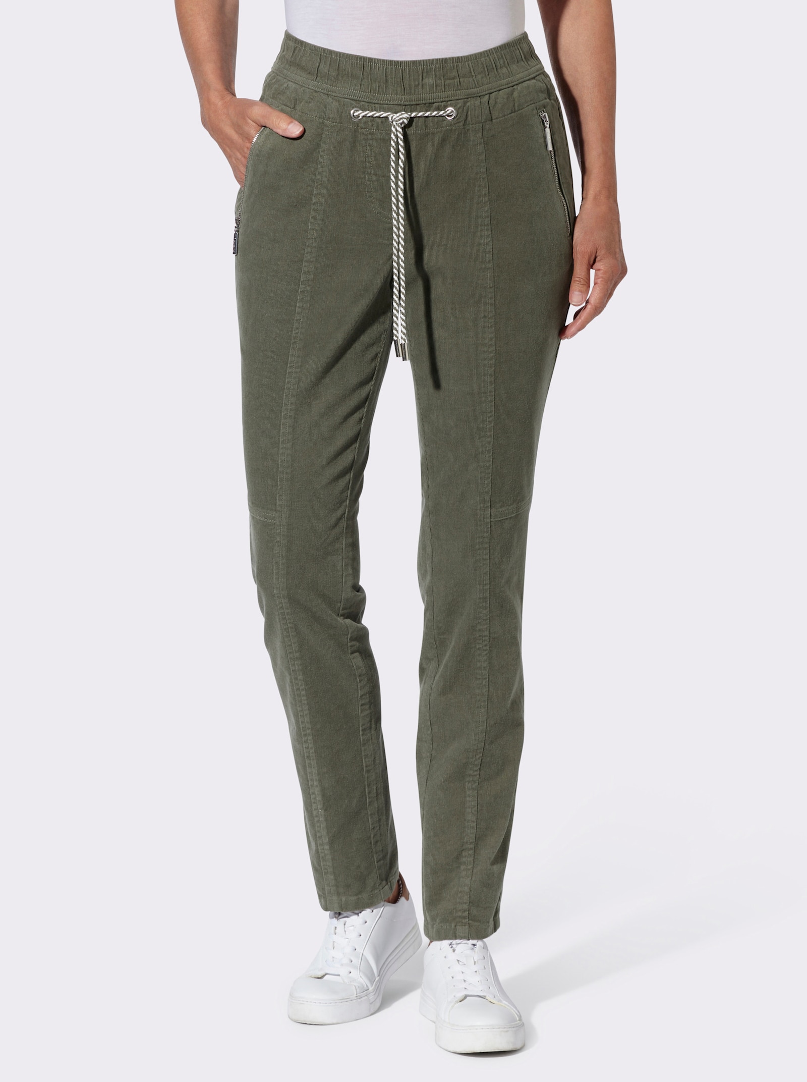  Cordhose zum Reinschlüpfen - khaki