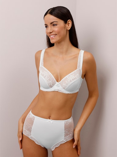 wäschepur Taillenslip mit seitlicher Spitze - 2x weiß