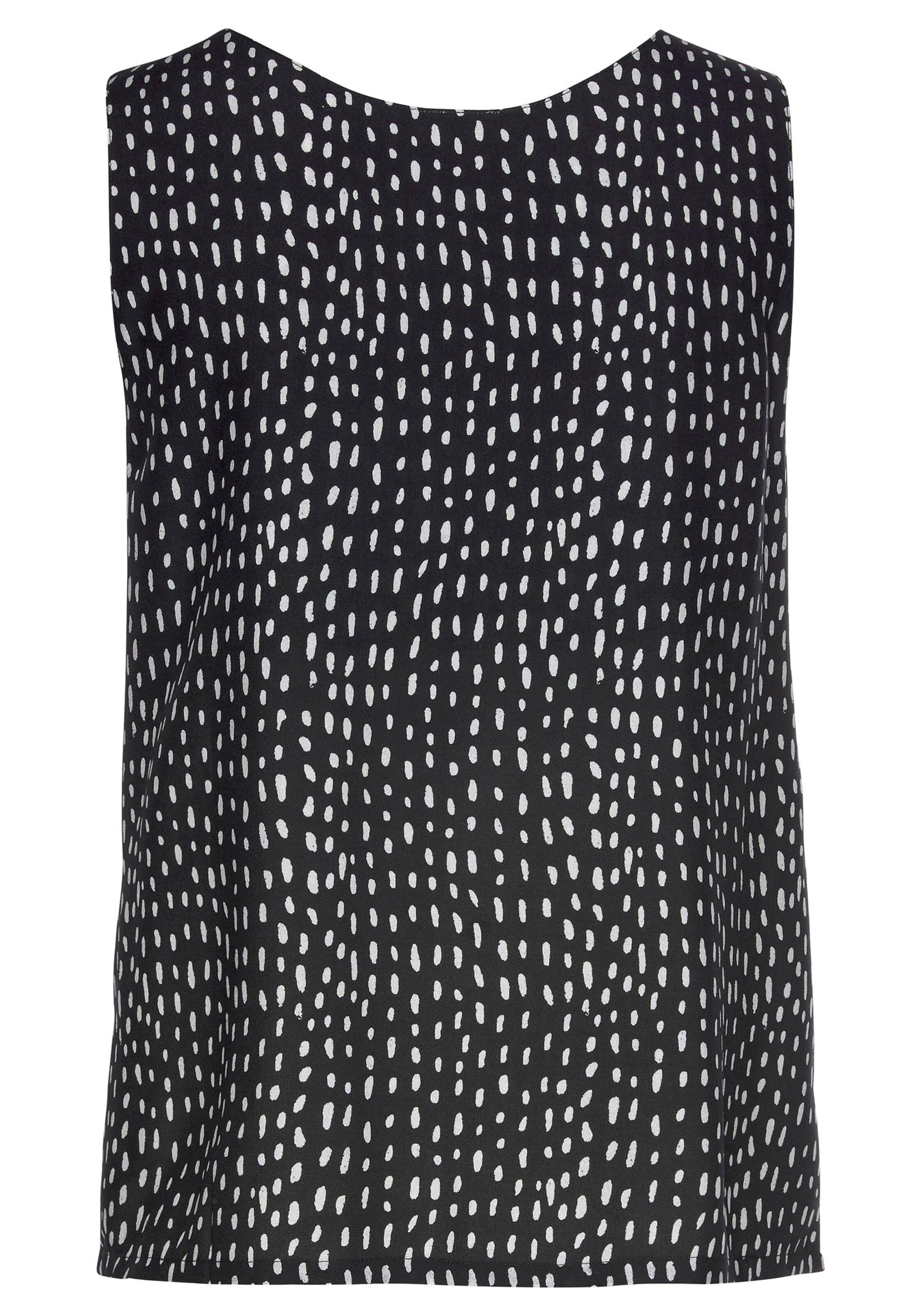 Damenmode Blusen LASCANA Blusentop in schwarz-beige-bedruckt Damenmode Blusen LASCANA Blusentop in schwarz-beige-bedruckt