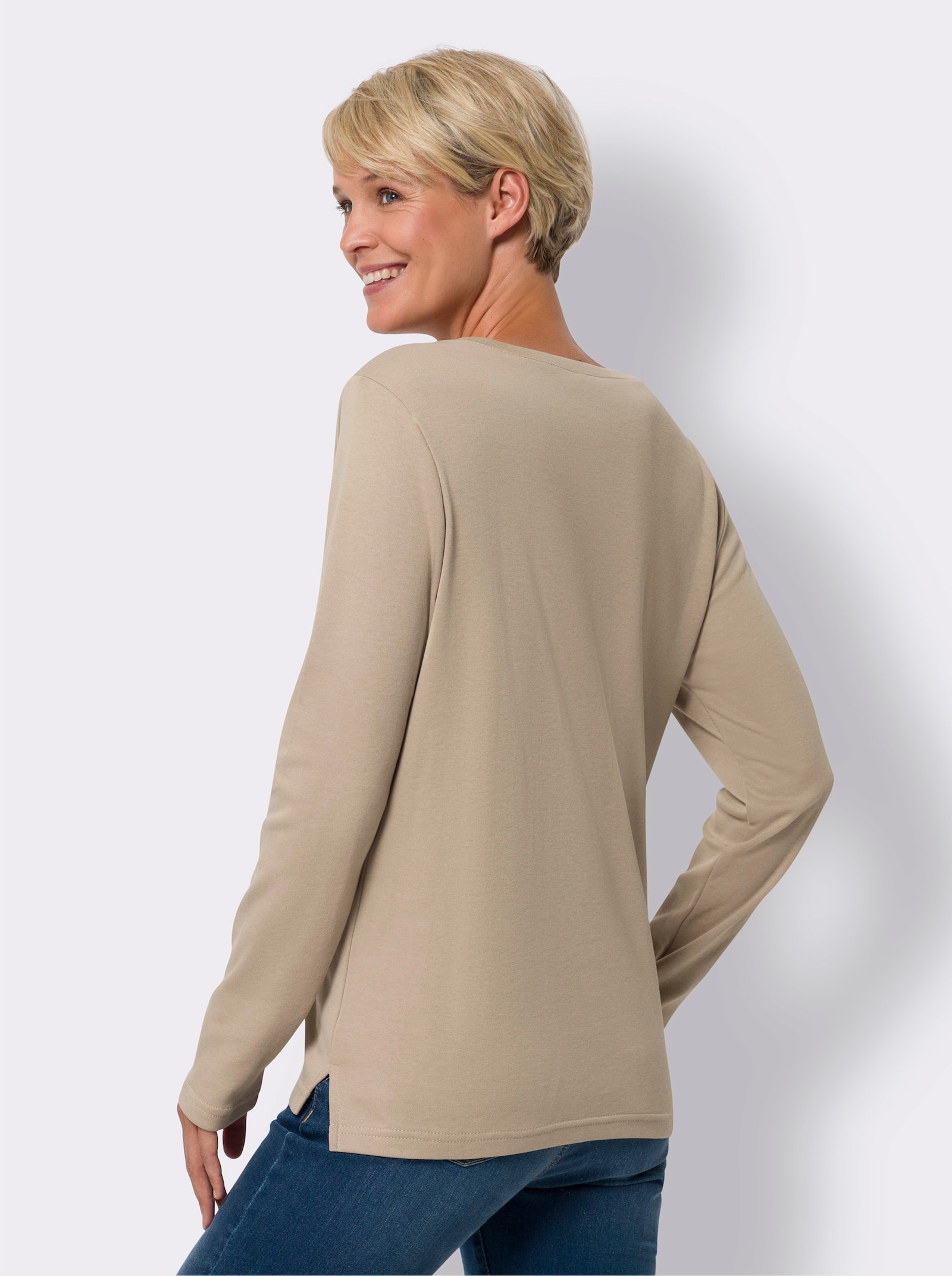 Mikina s del. švom vpredu - sezamová