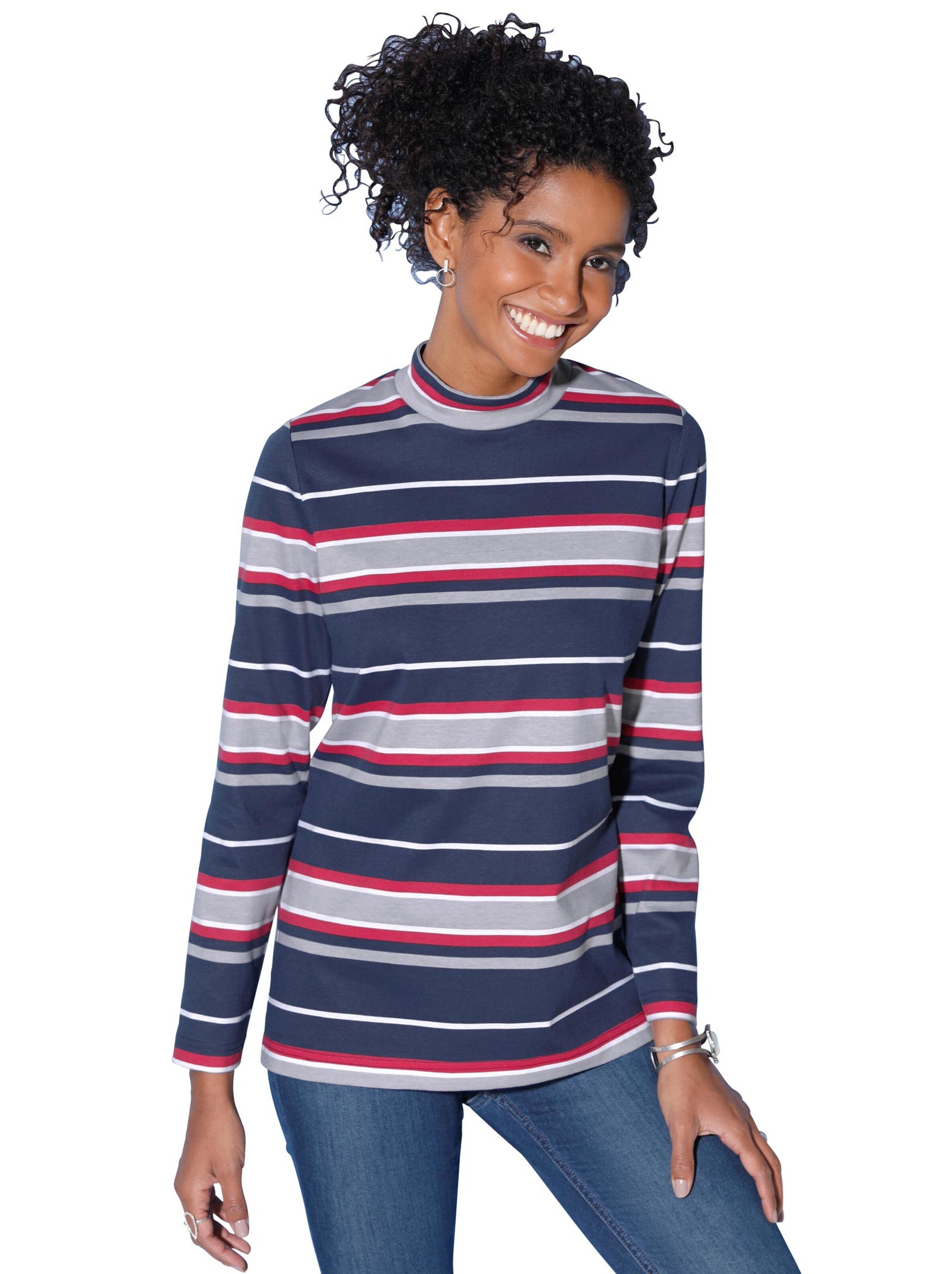 Shirt - marine-rot-geringelt