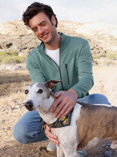 Catamaran Strickjacke mit Reißverschluss-Brusttasche - jade