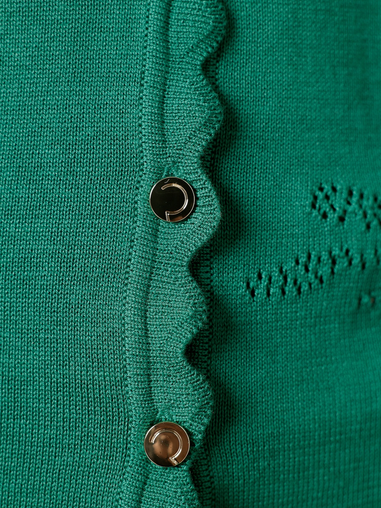 CREATION L PREMIUM Ajourstrickjacke - grün