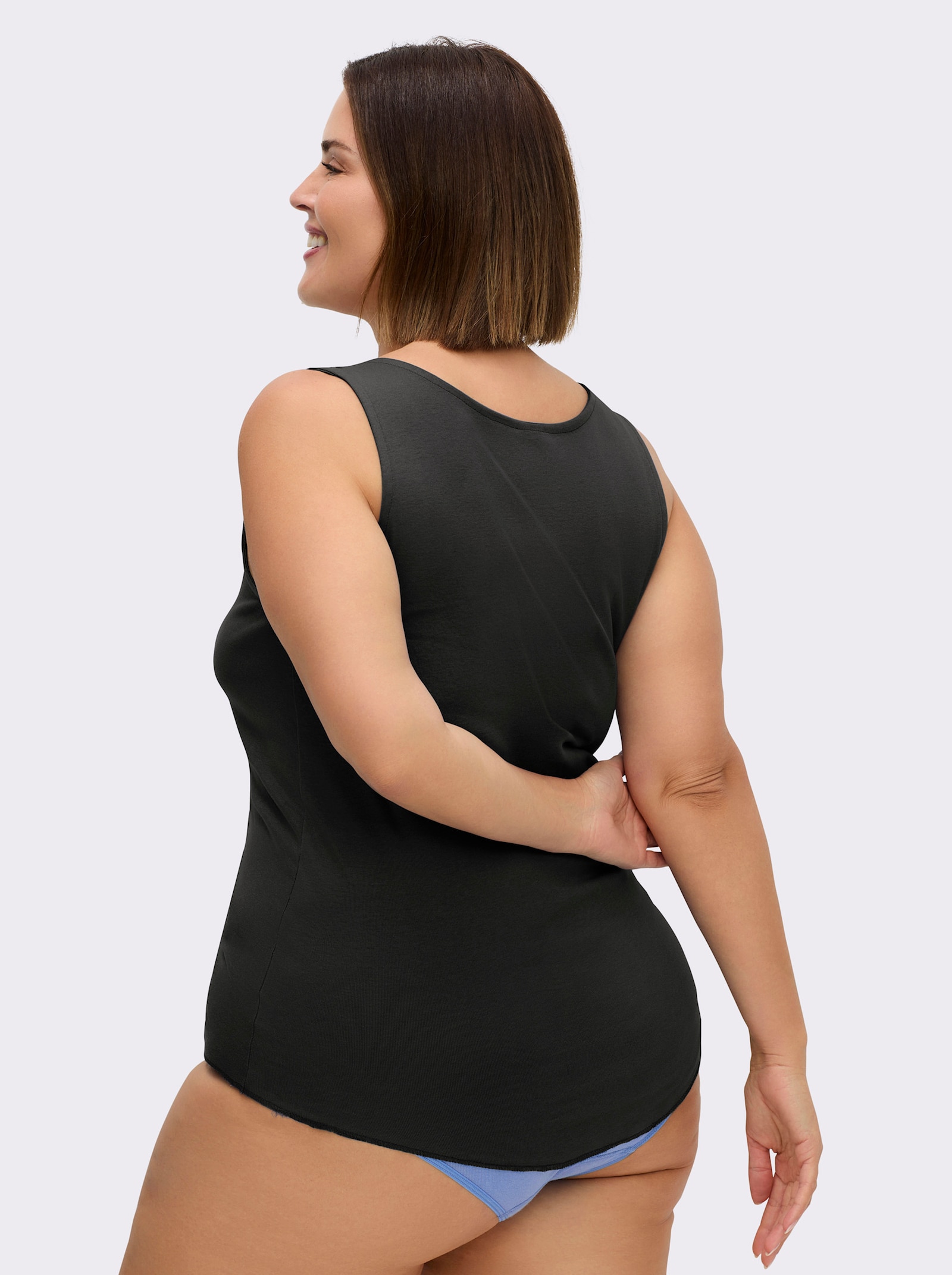 wäschepur Achseltop extralang - schwarz