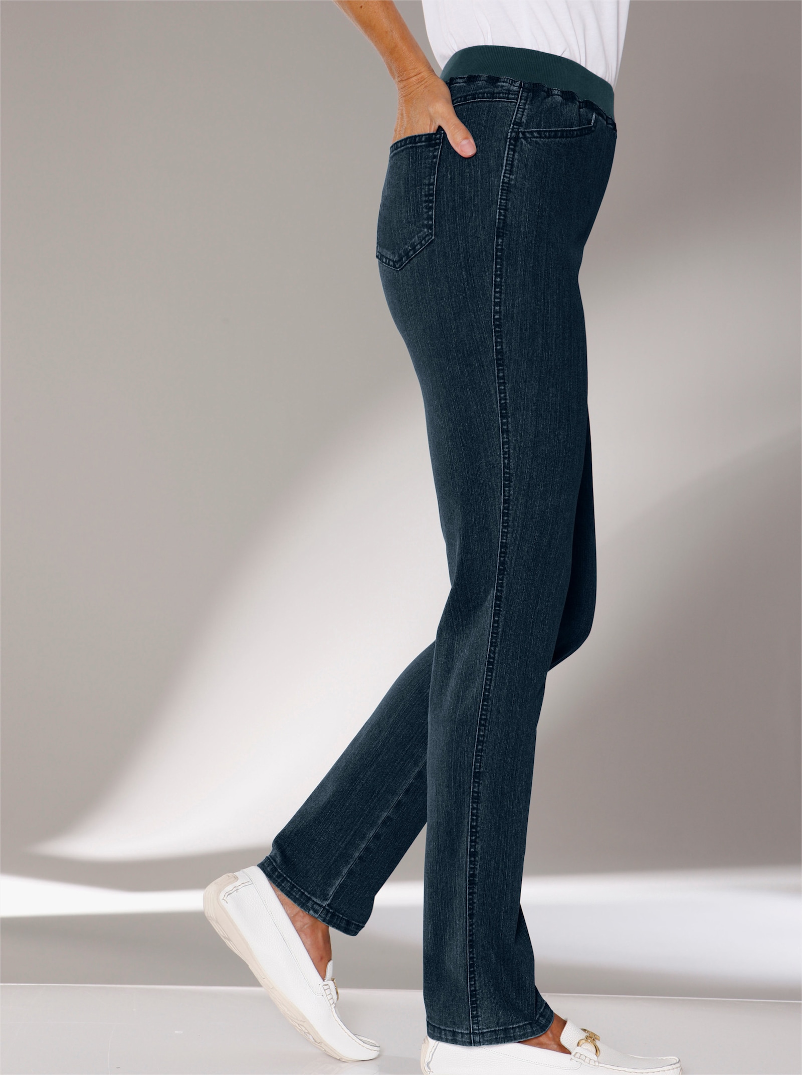 Stretch-Jeans mit Rundum-Dehnbund - dark blue