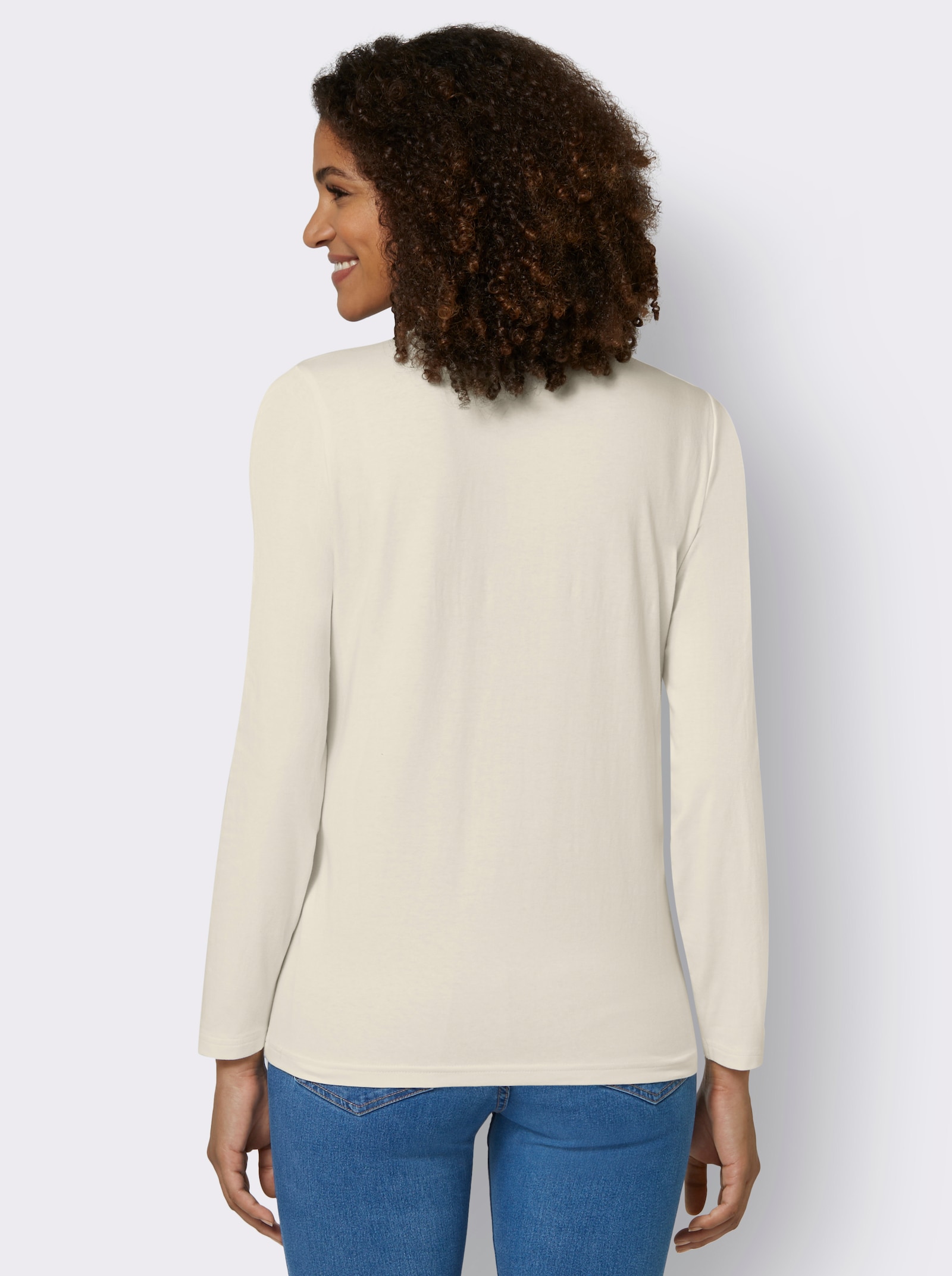 Rollkragenshirt mit langen Ärmeln - champagner