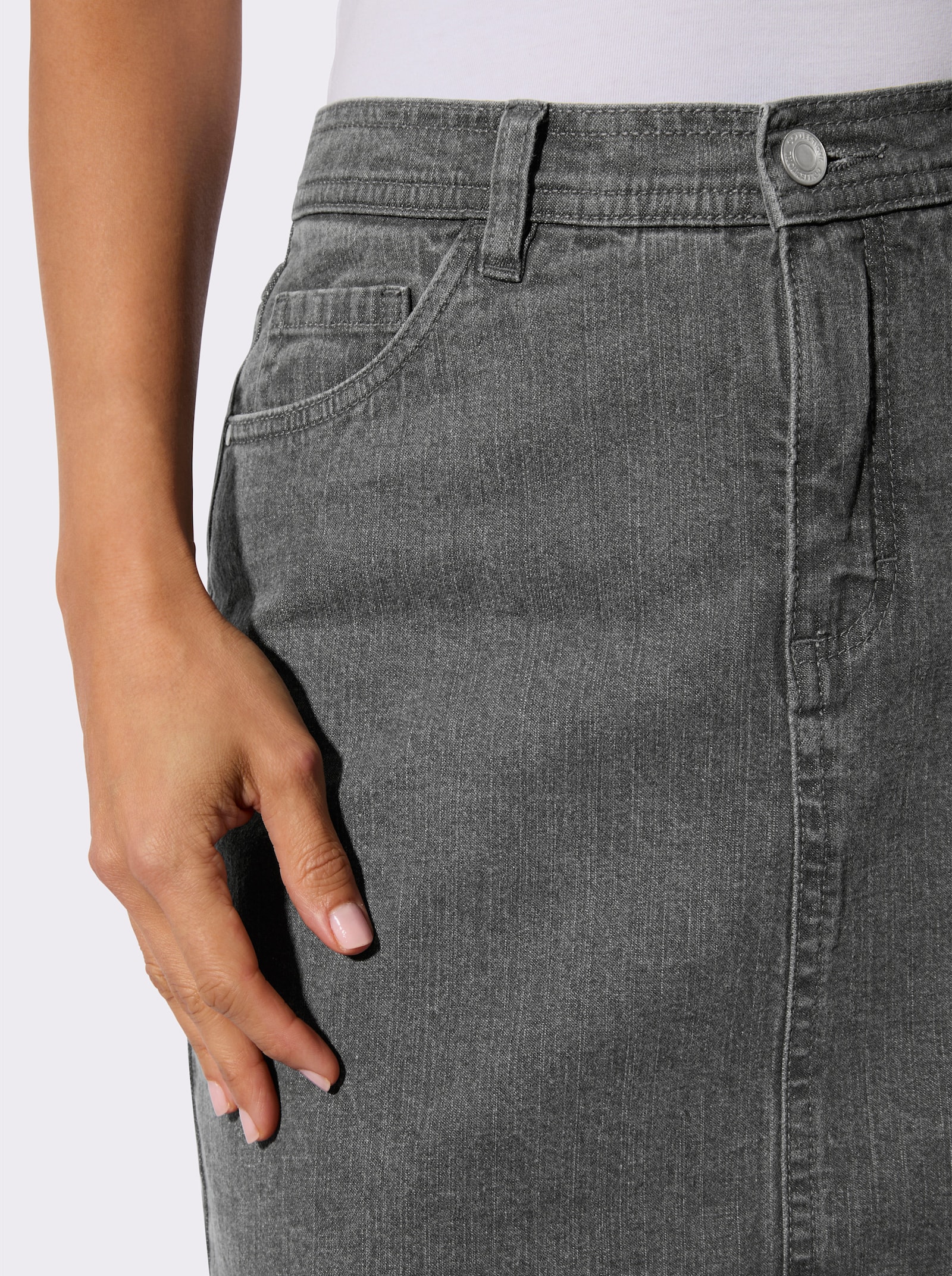 Jeansrock in 5-Pocket-Form - grey-denim