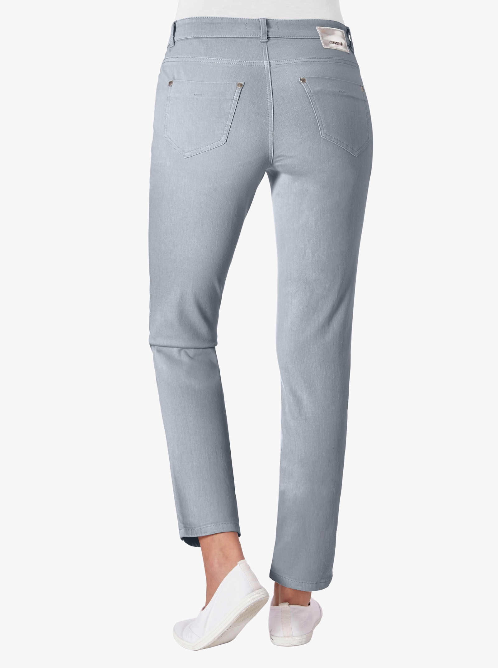 Ascari Stretch-Jeans in Röhren-Form - grau