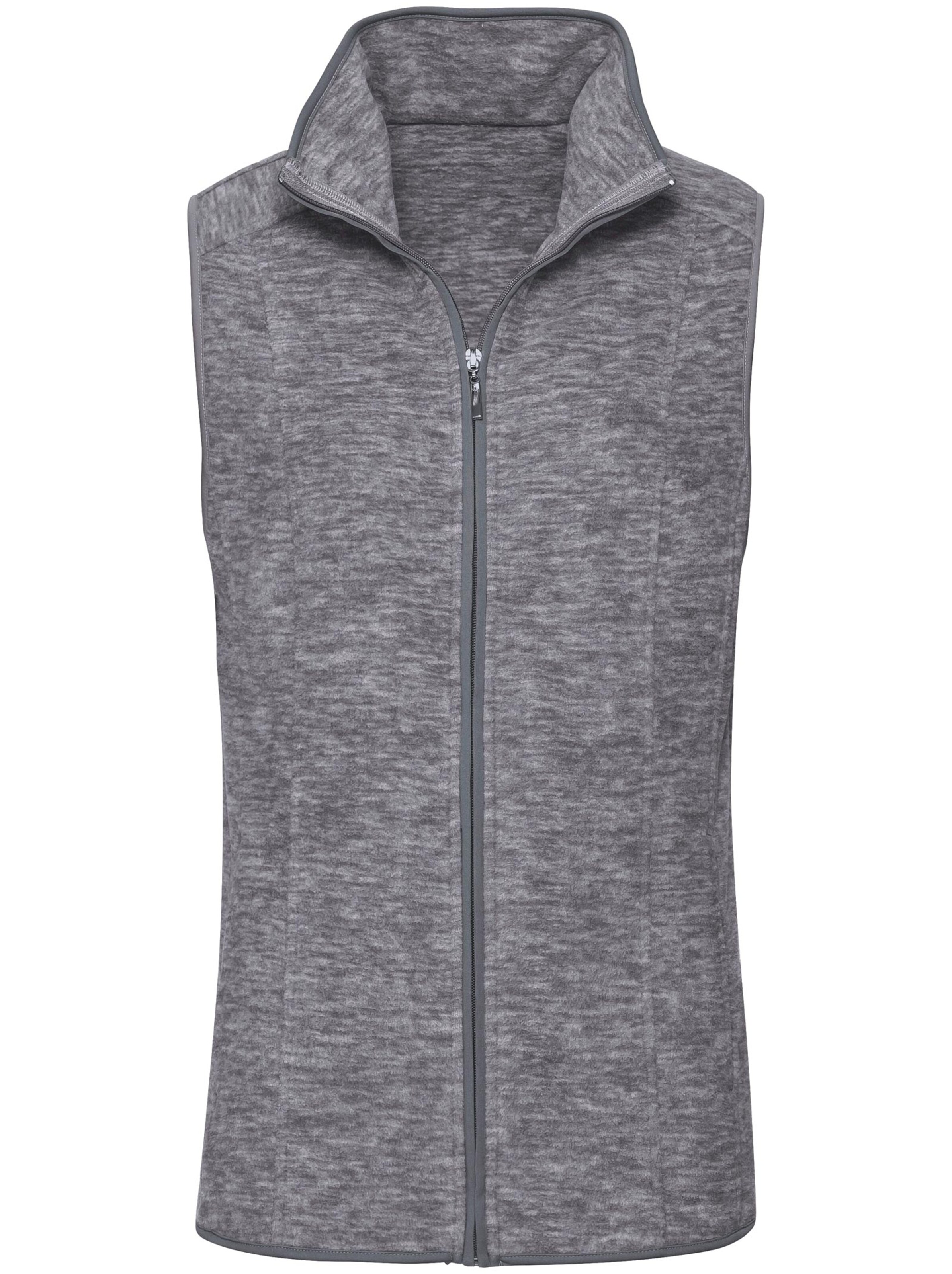 Fleece-Weste - grau-meliert