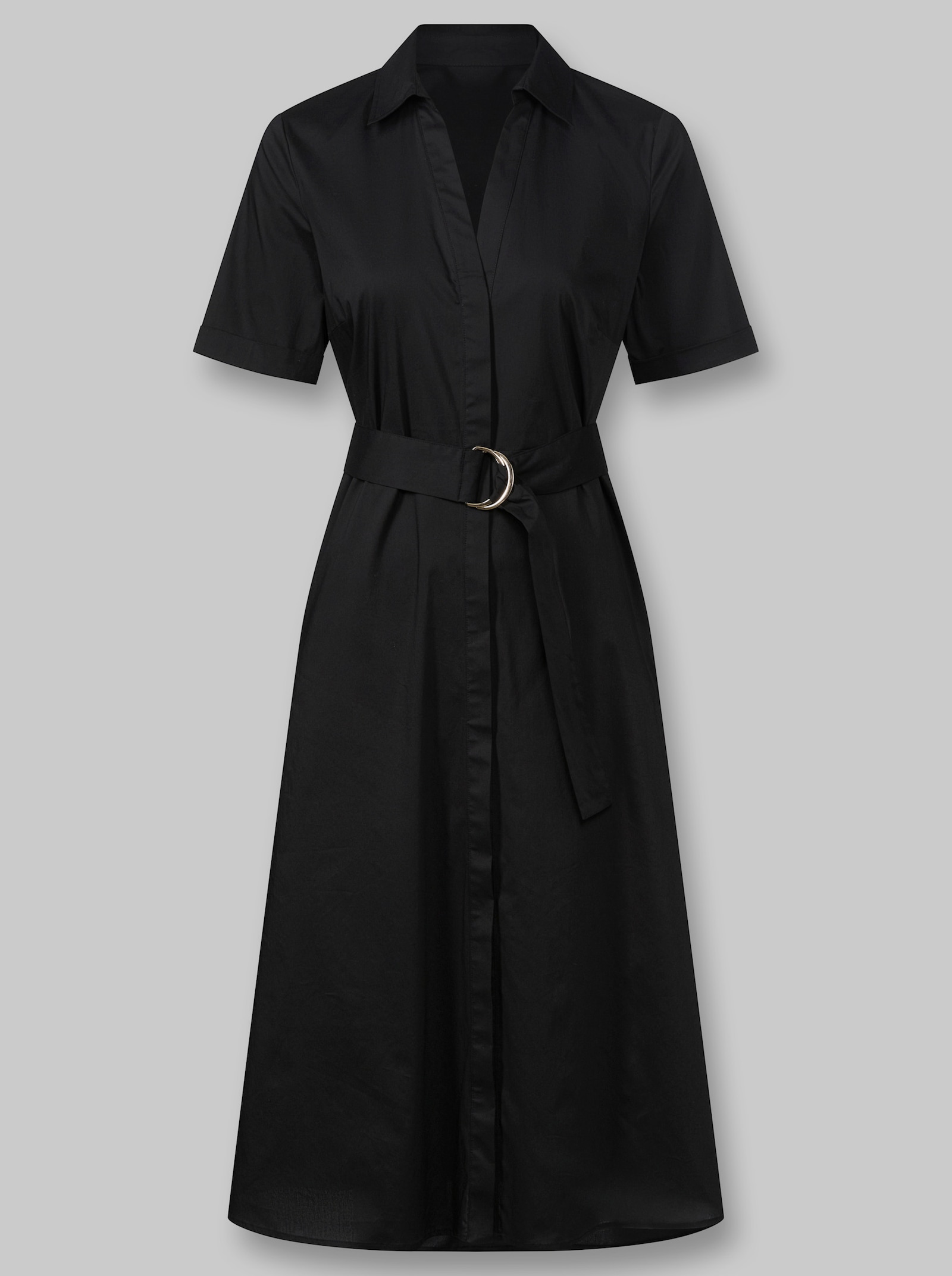 heine Hemdblusenkleid mit Gürtel - schwarz