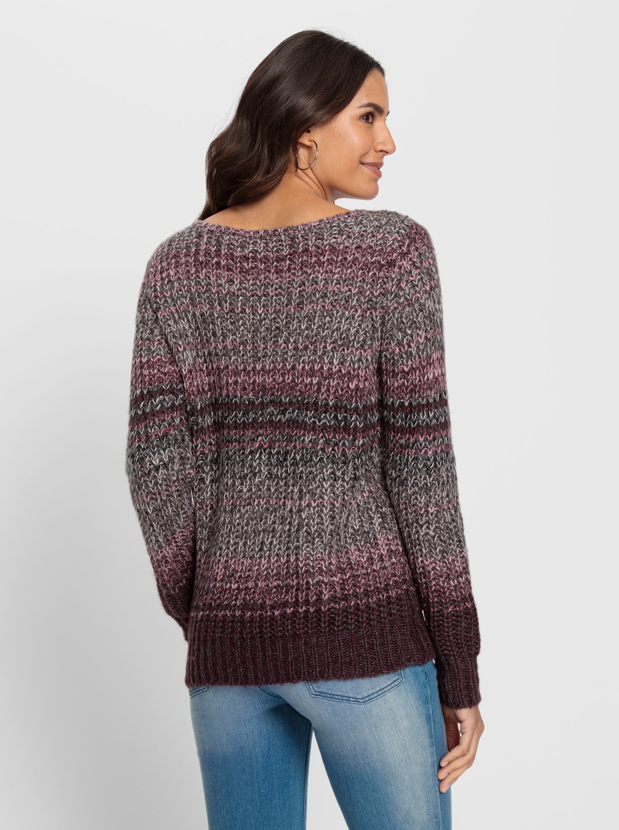 Pullover - burgund-gemustert