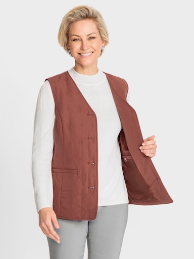 Steppweste in Microfaser-Qualität - rotbraun