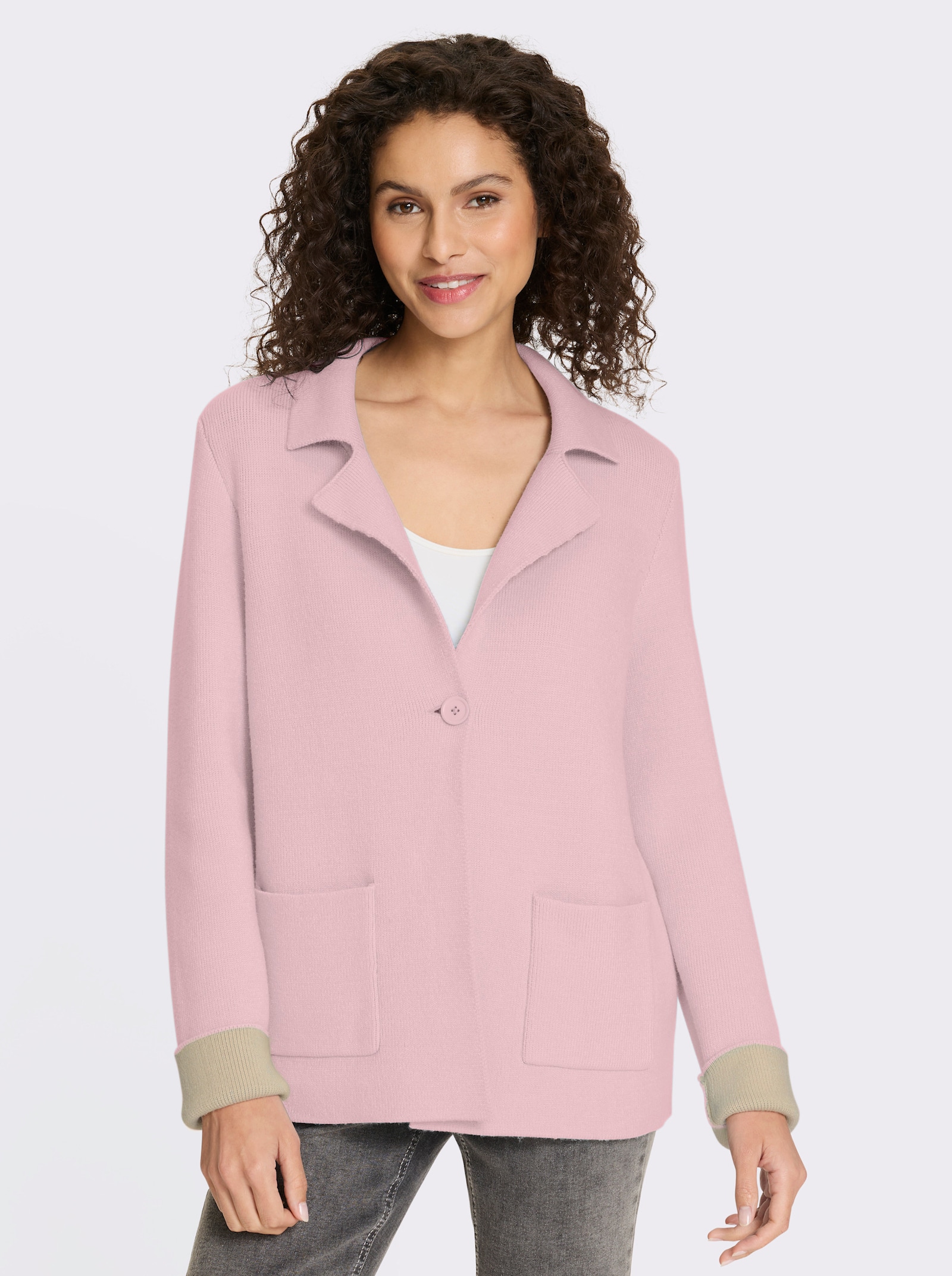 heine Cardigan in Two-tone-Optik - hellrosé