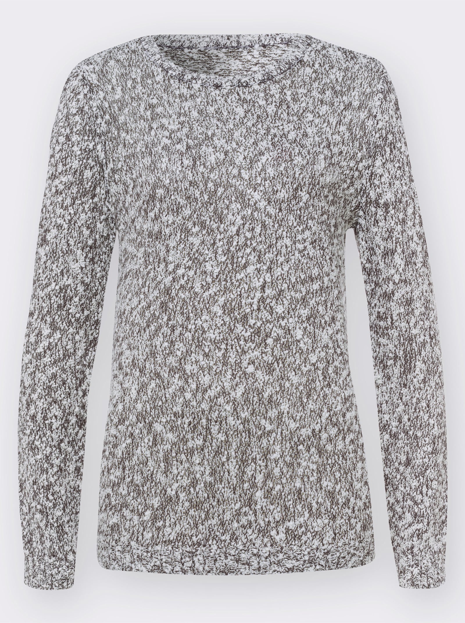 Rundhalspullover mit Effektgarn - anthrazit