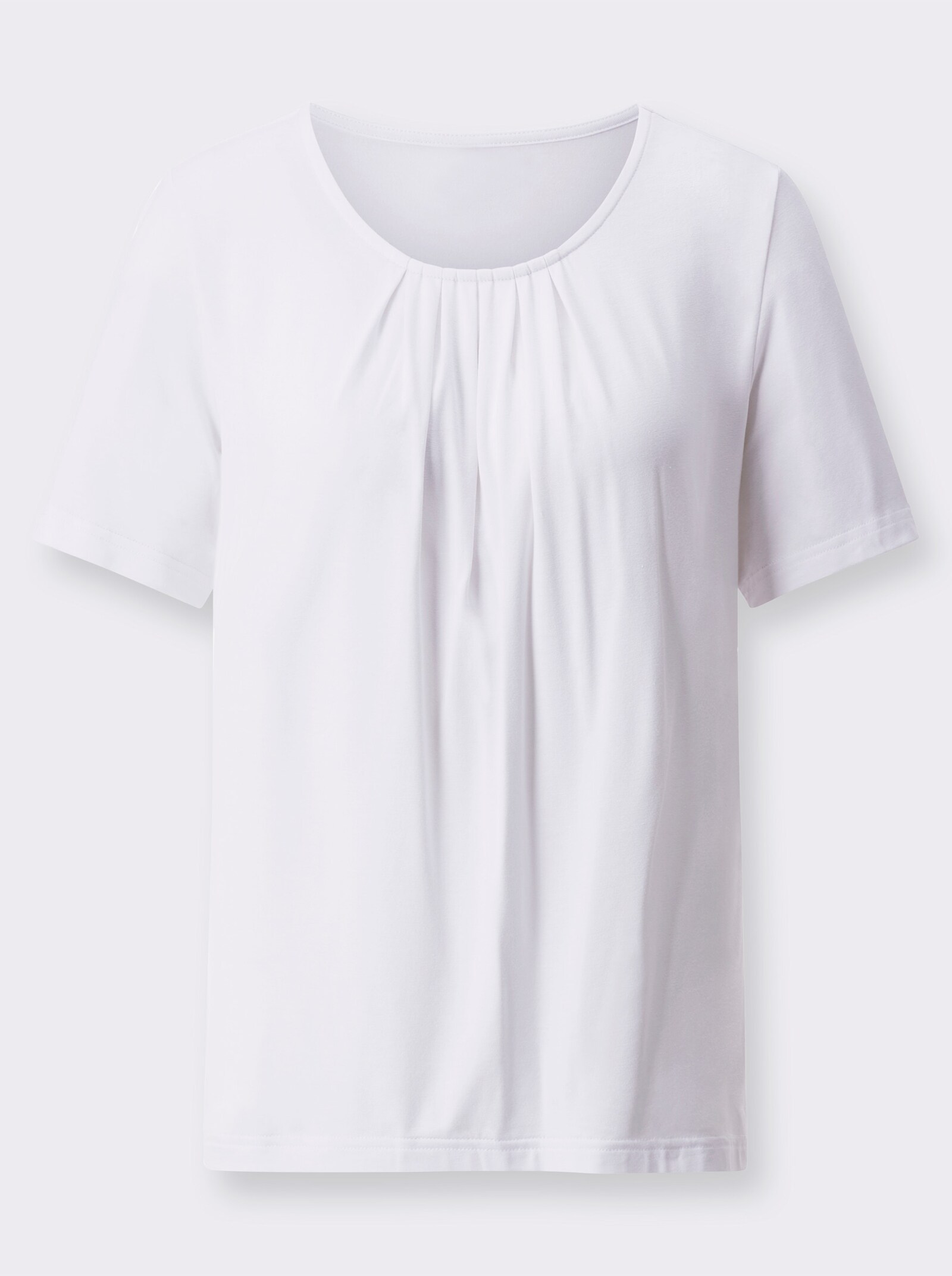 Shirt met korte mouwen en plooien - wit