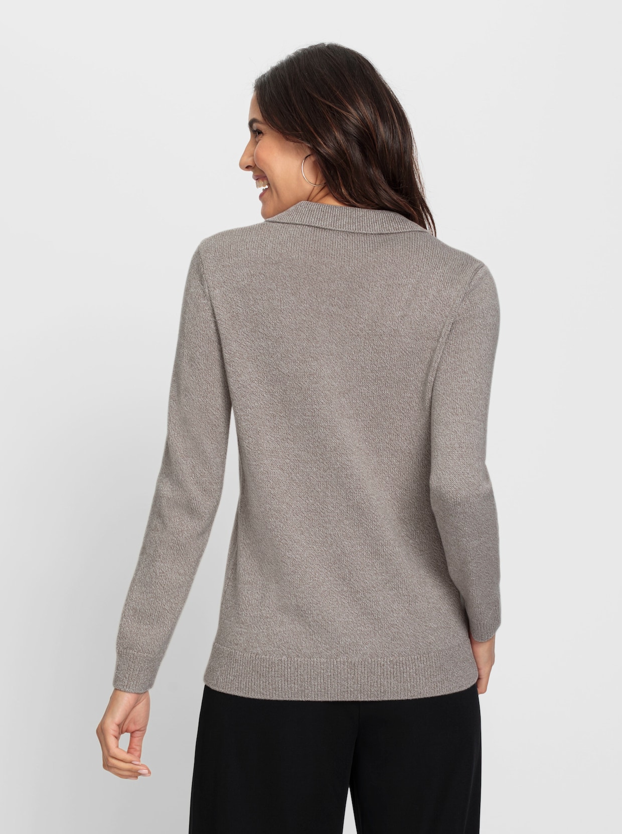 Polopullover - taupe-meliert