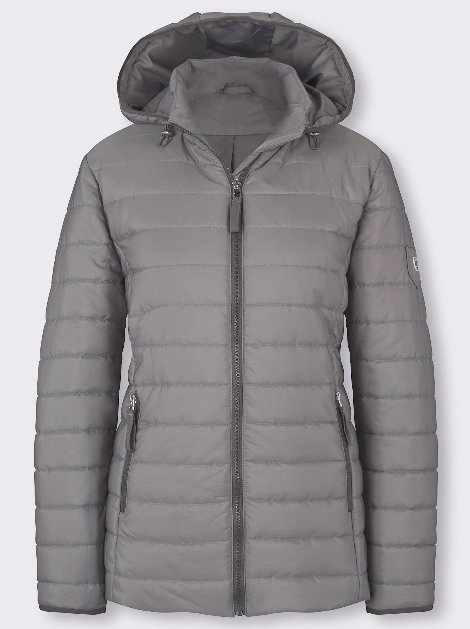 Steppjacke mit kontrastfarbenen Akzenten - grau