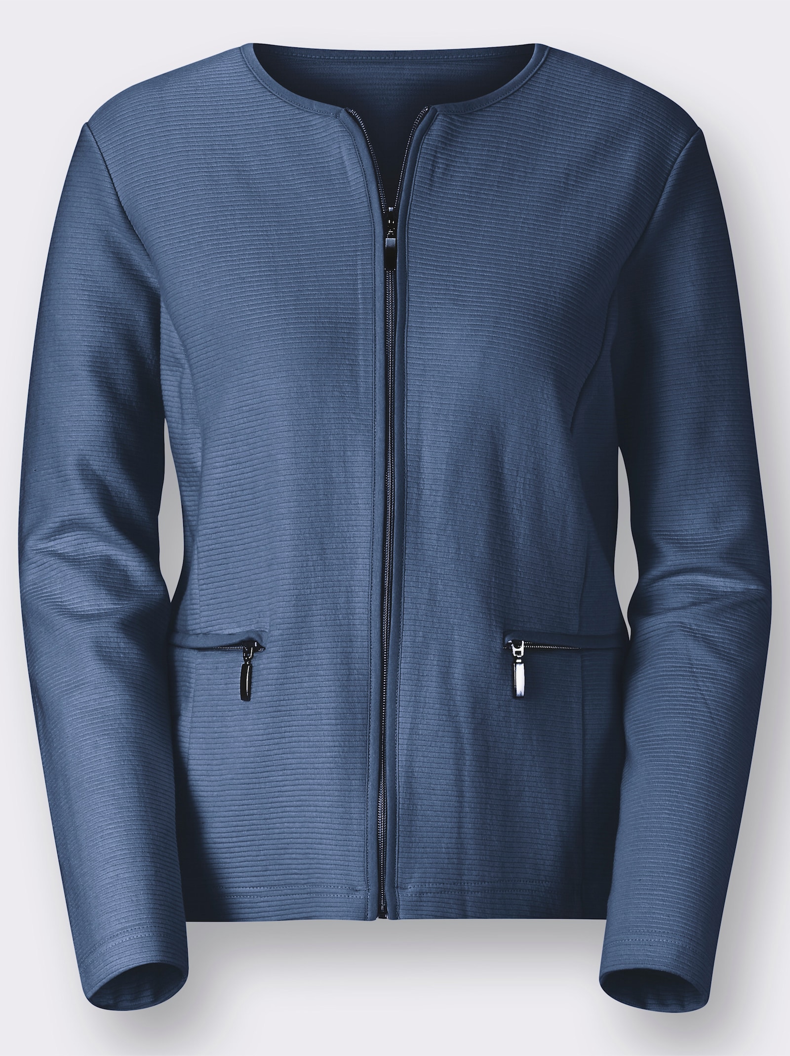 Shirtblazer in Ripp-Optik - jeansblau