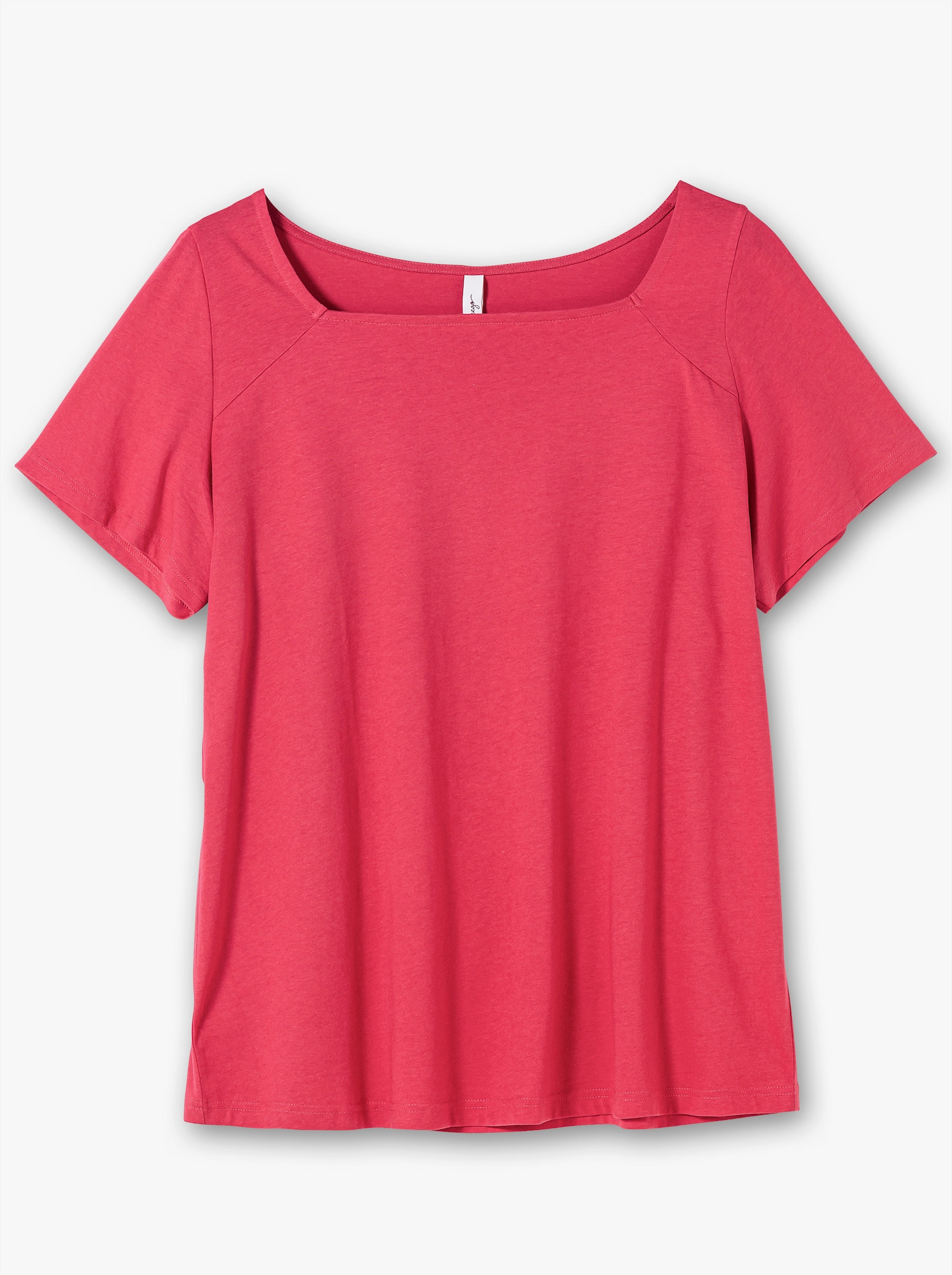 sheego T-shirt met vierkante hals - magenta