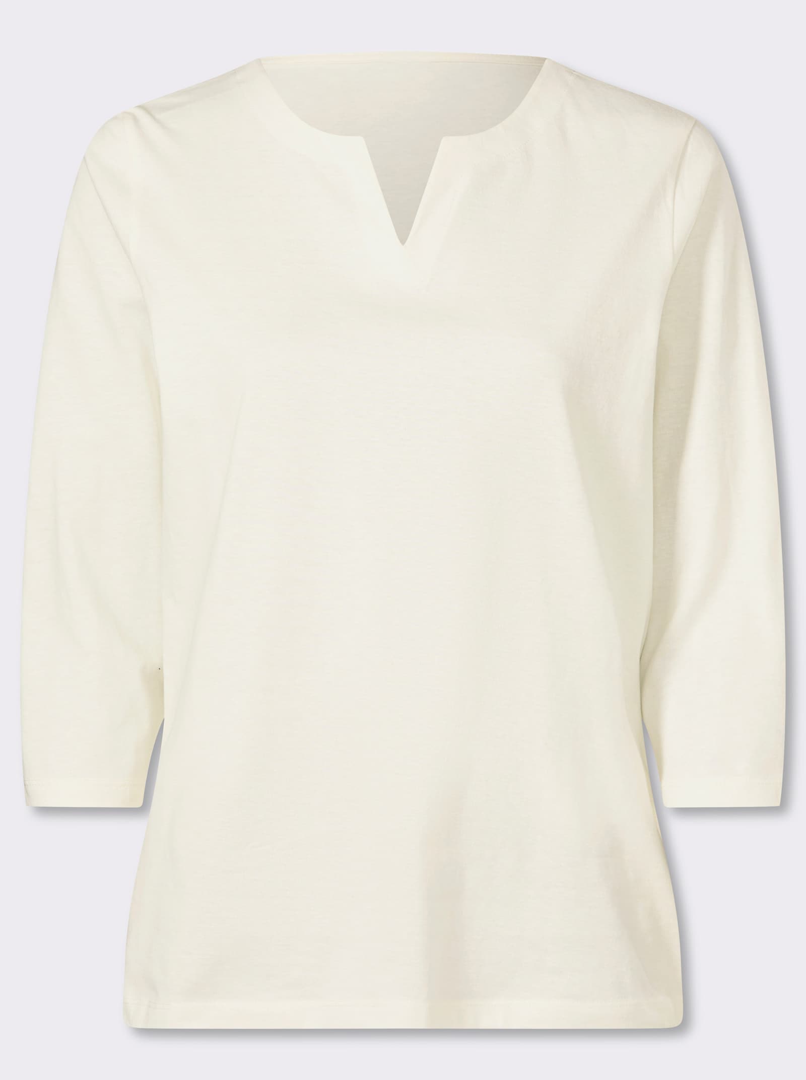 3/4-Arm-Shirt aus reiner Baumwolle - ecru