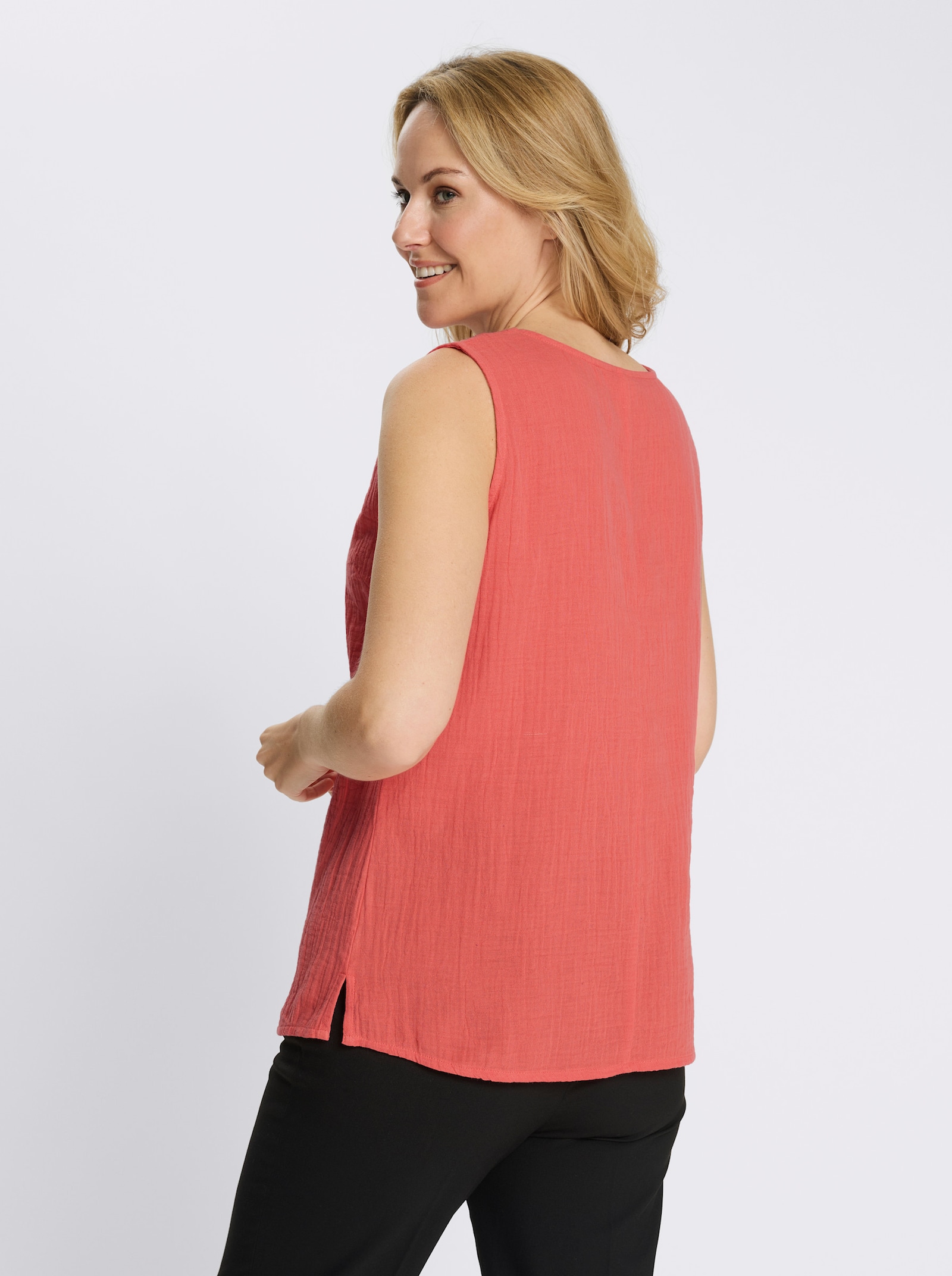 Blusentop in Musselin-Qualität - grapefruit