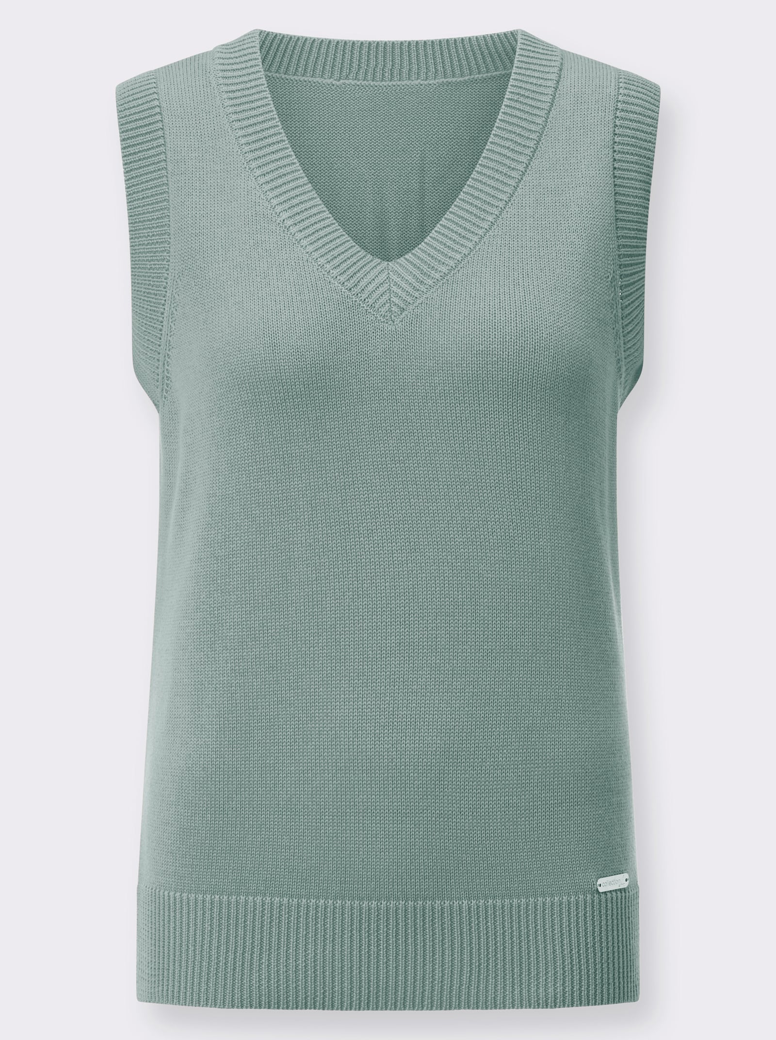 Pullunder mit Ripp-Abschlüssen - kalkmint
