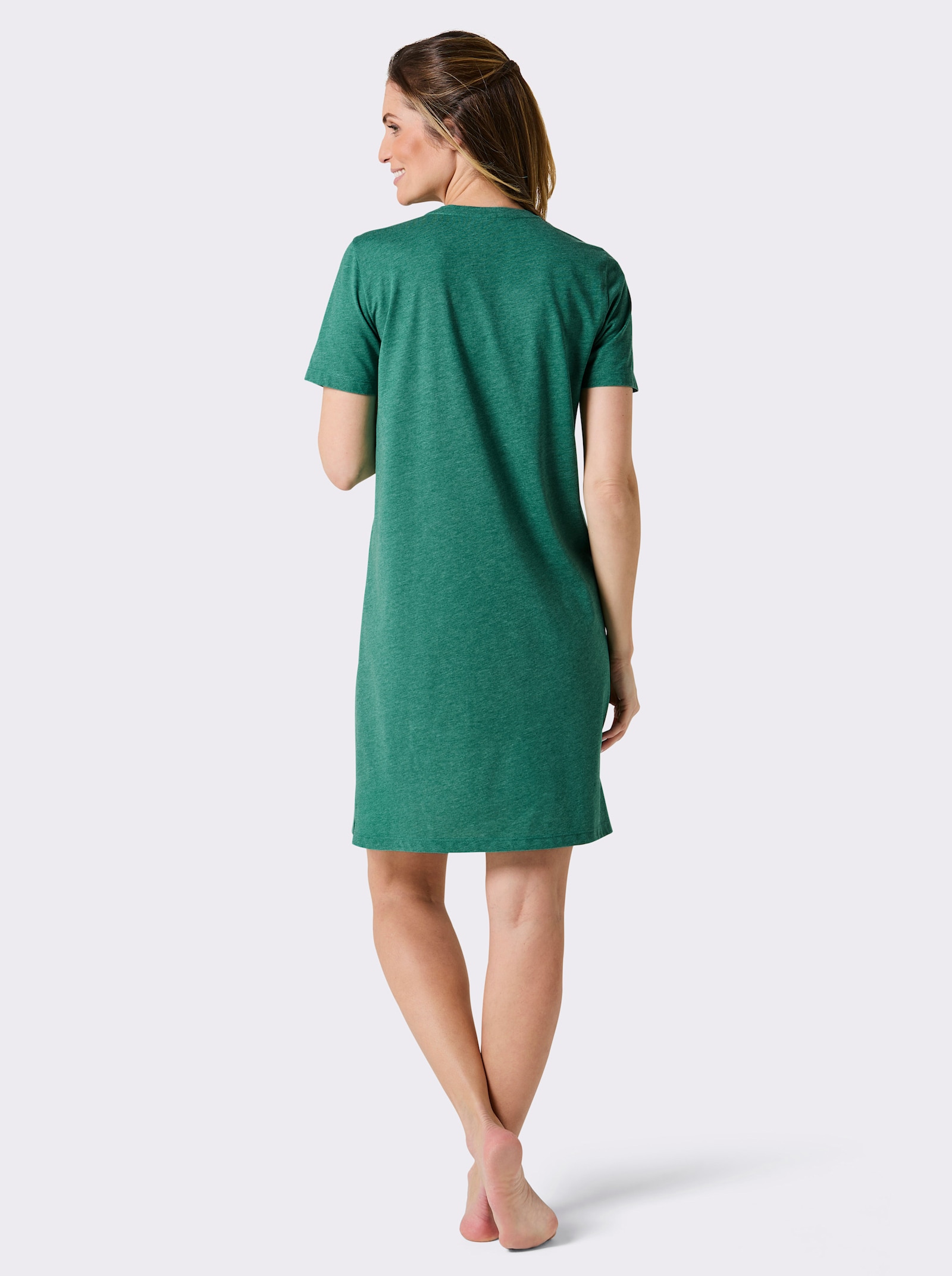 wäschepur Sleepshirts - grün-meliert + steingrau-meliert