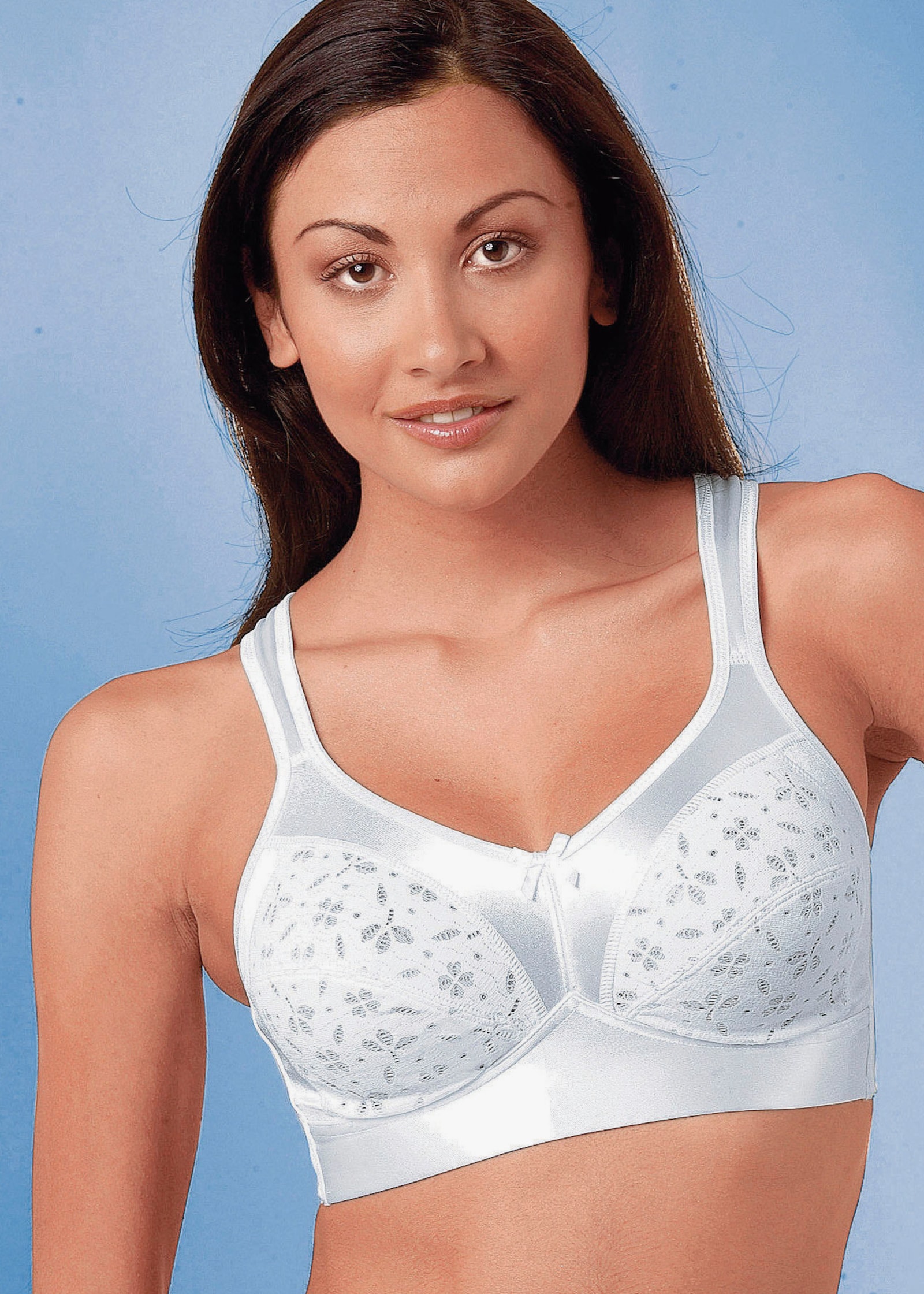 Beha zonder beugel in satijnlook - wit