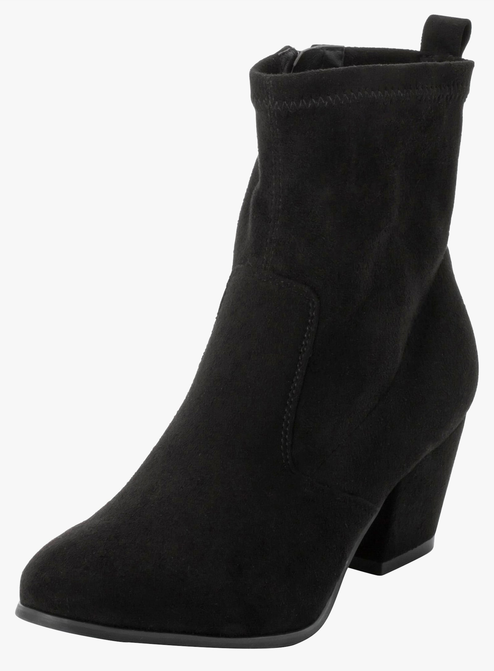 sheego Stiefelette mit Blockabsatz - schwarz