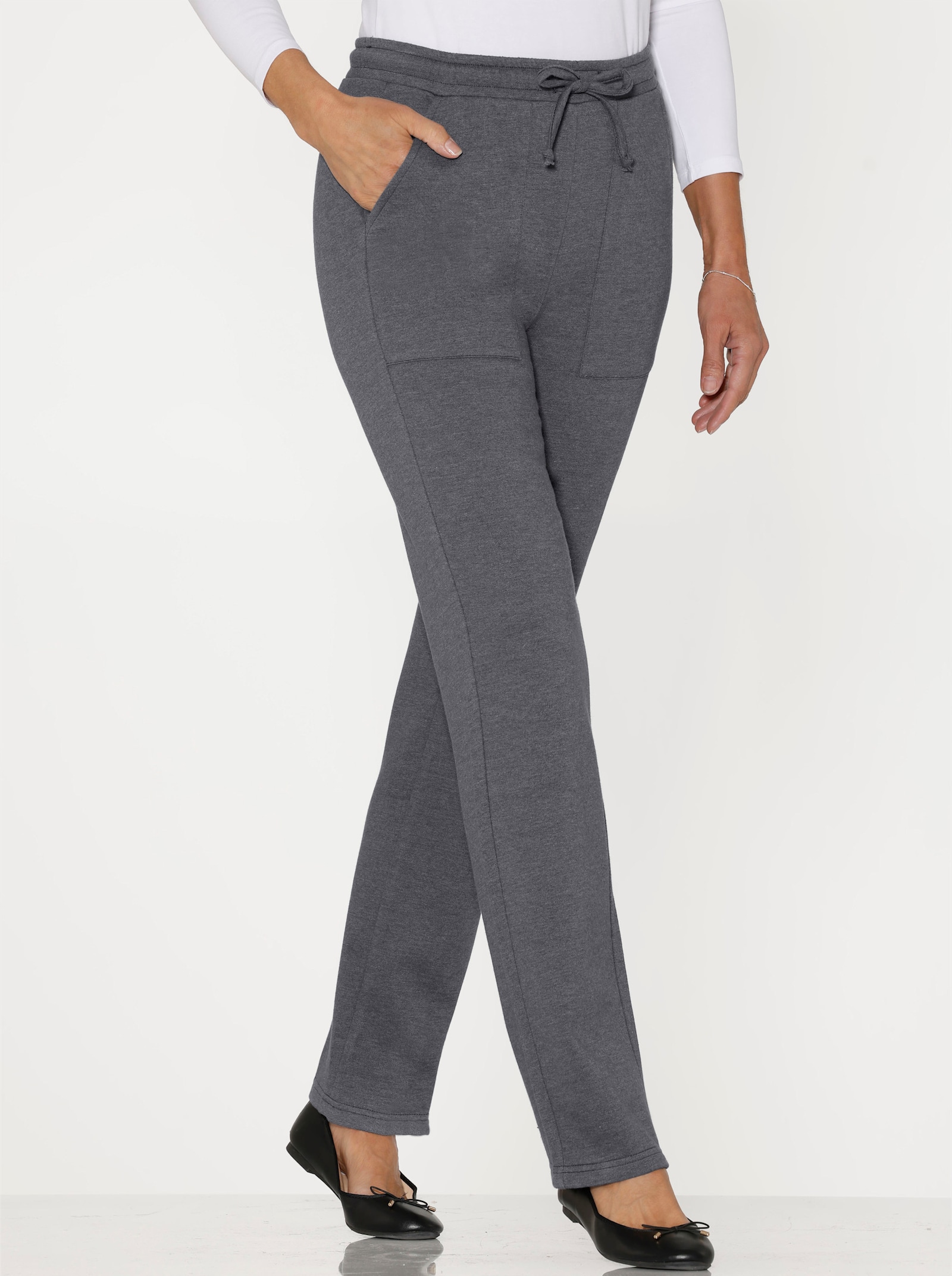 Jerseyhose mit aufgesetzten Taschen - anthrazit-meliert