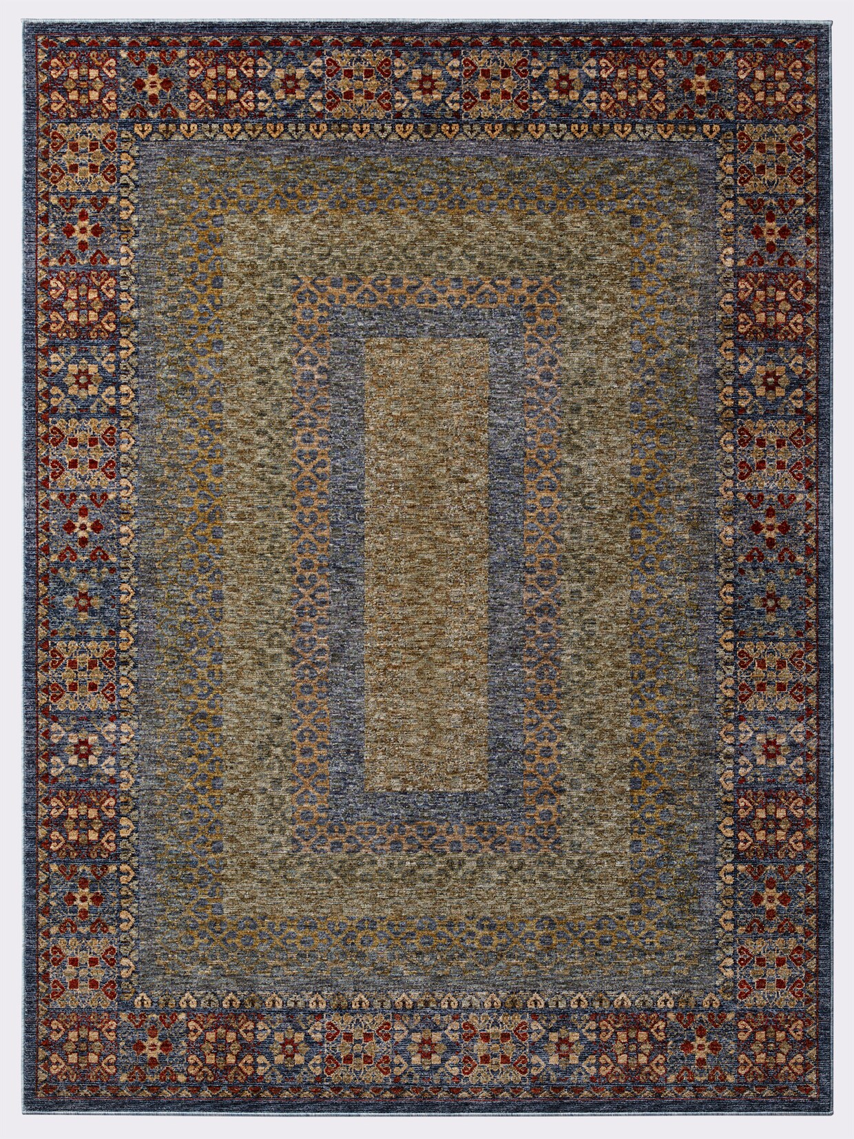 heine home Tapijt - blauw/groen gedessineerd