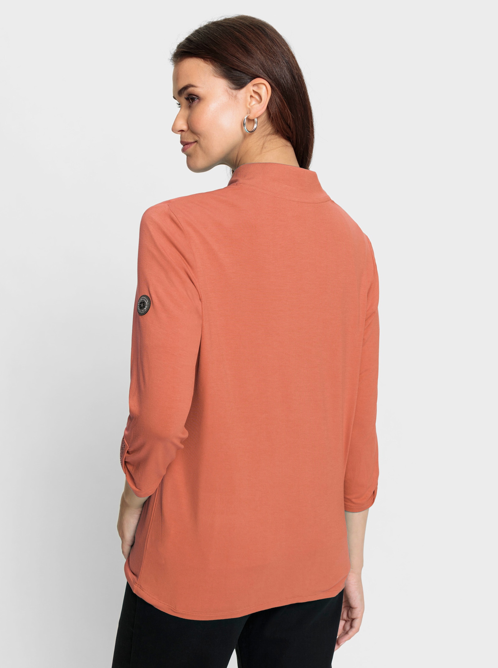 Shirtjacke mit 2 Taschen - papaya