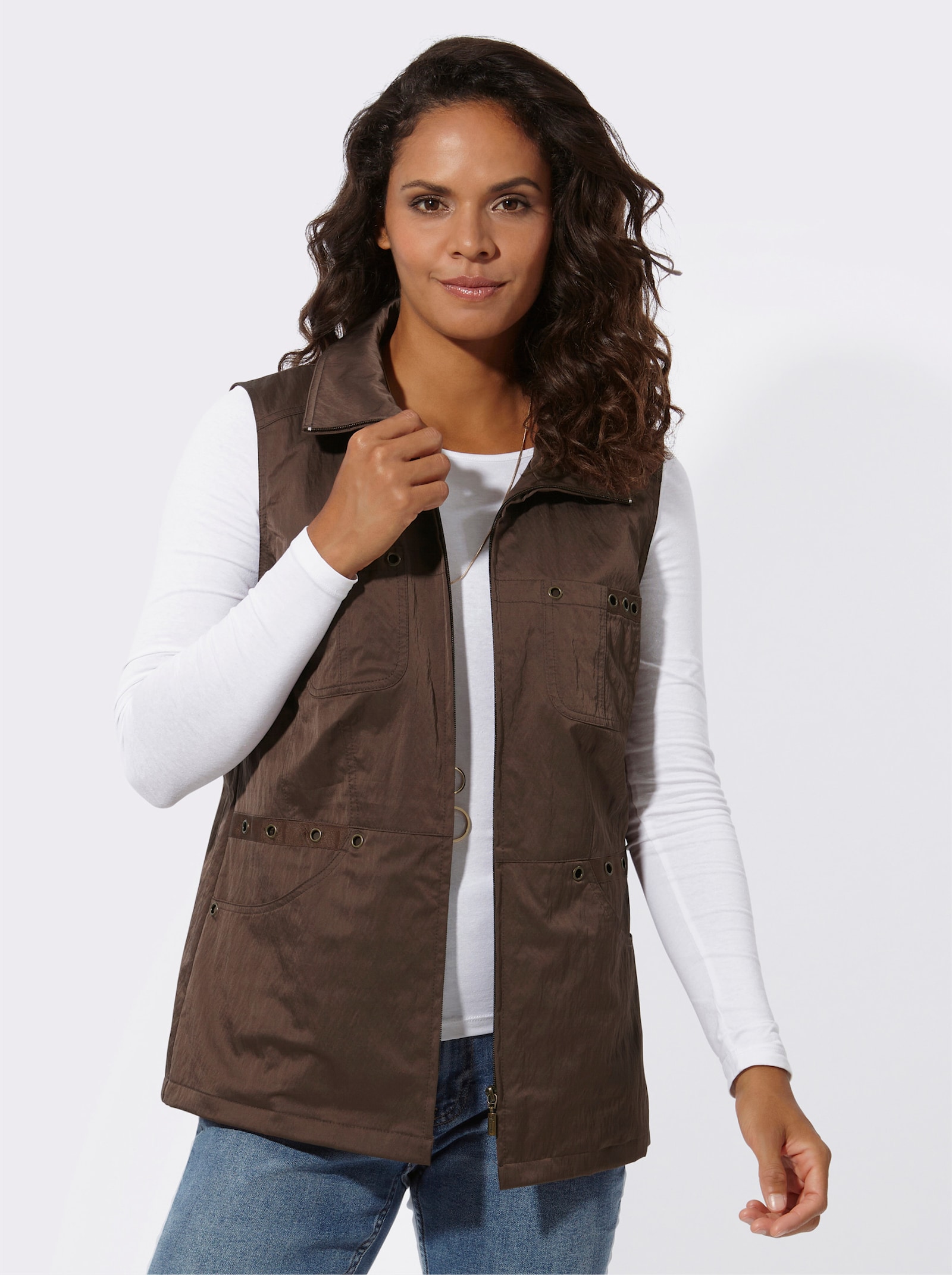 Weste mit Innentasche - schoko