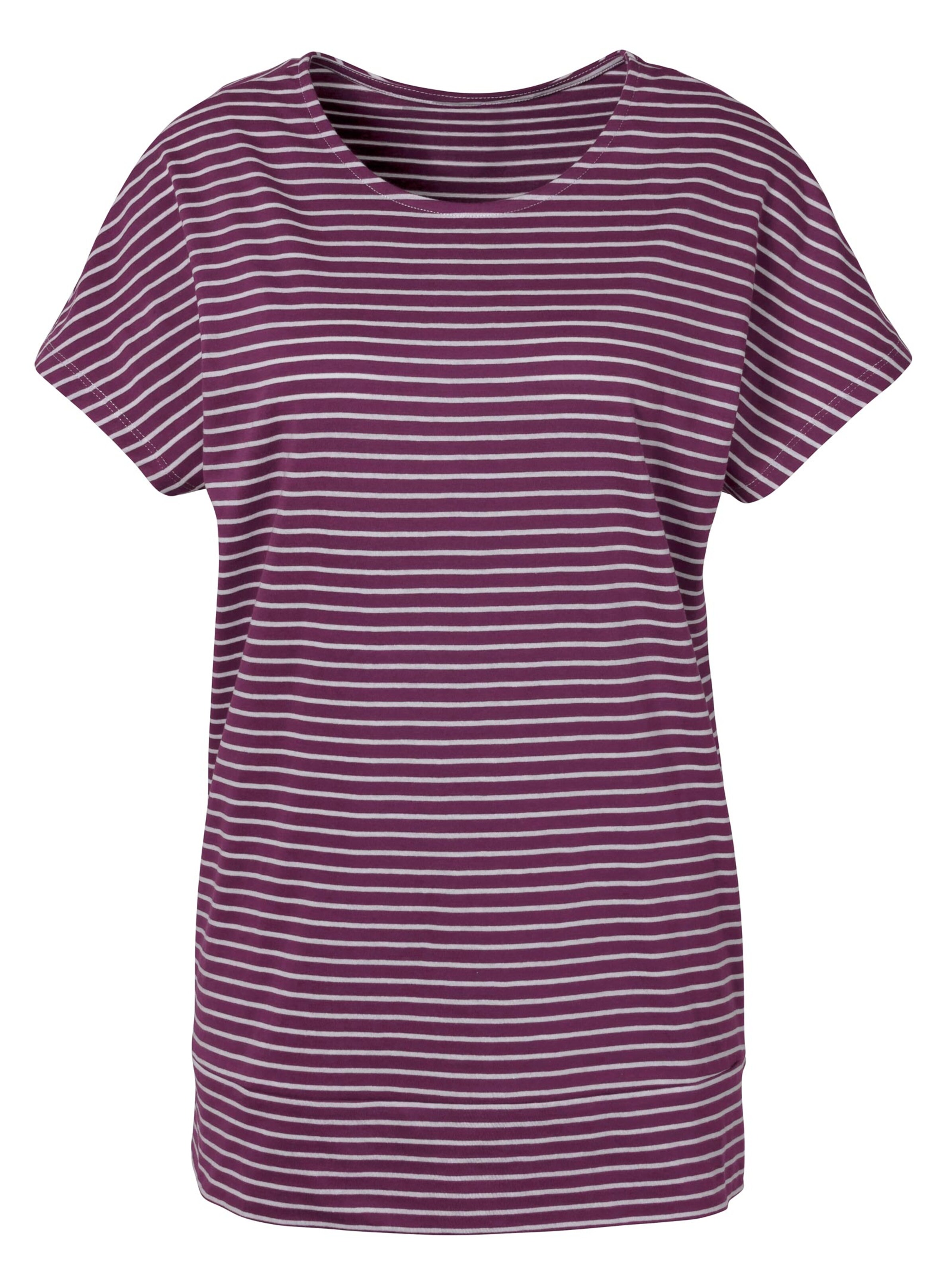 Freizeitshirt - bordeaux-gestreift