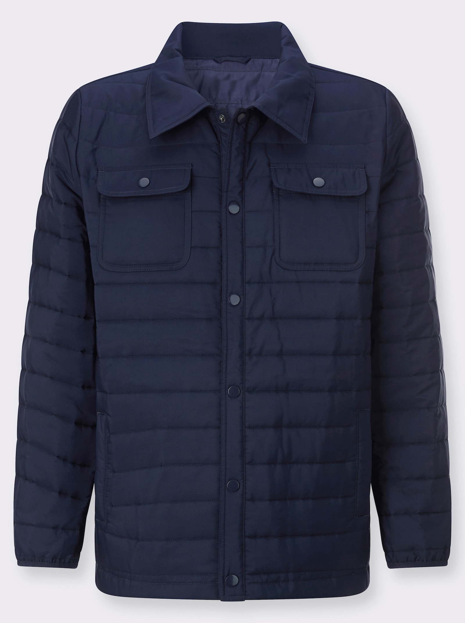 Steppjacke mit Druckknopfleiste - marine