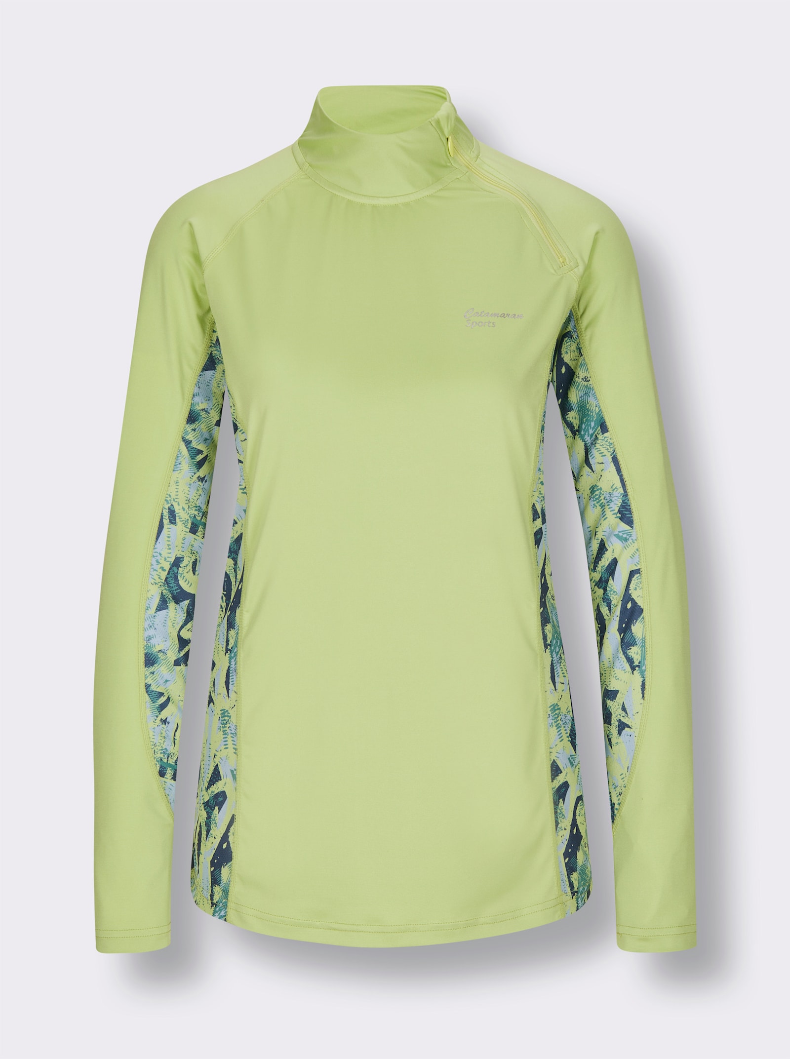 Catamaran Sports Functioneel shirt met inzetten met honingraatstructuur - pistache gedessineerd