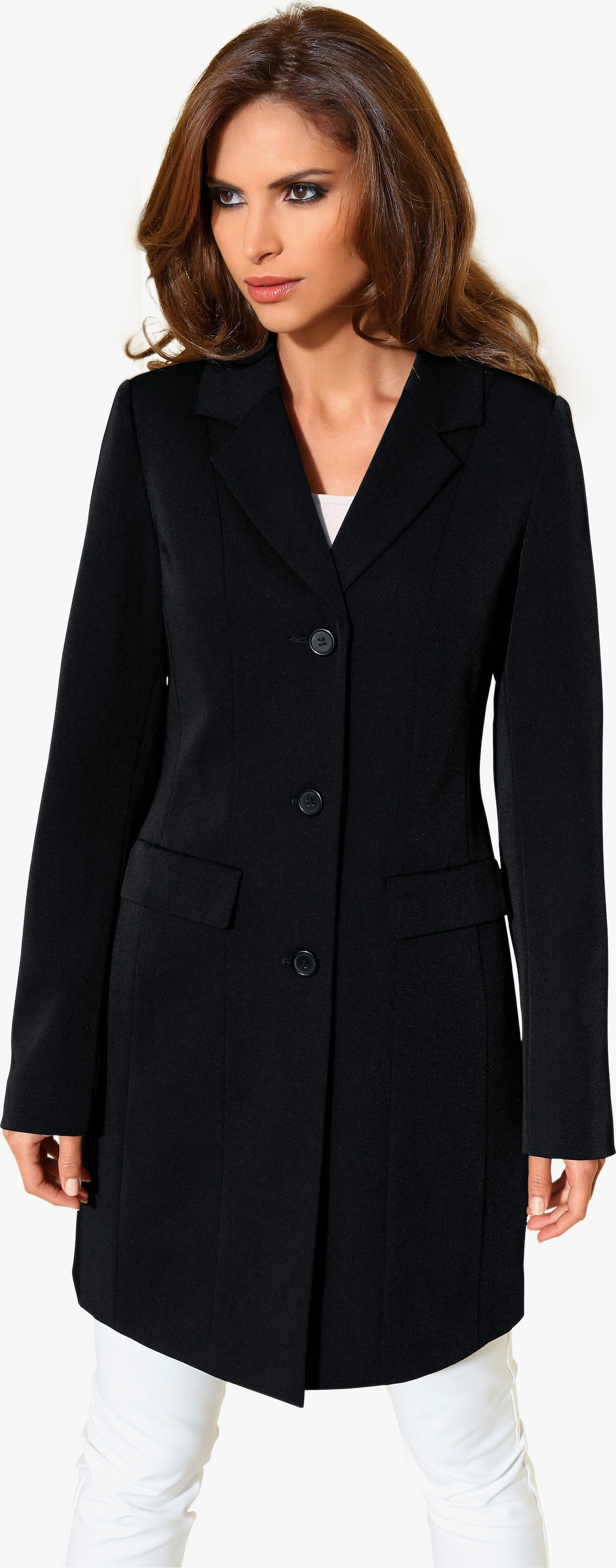 heine Longblazer mit Pattentaschen - schwarz