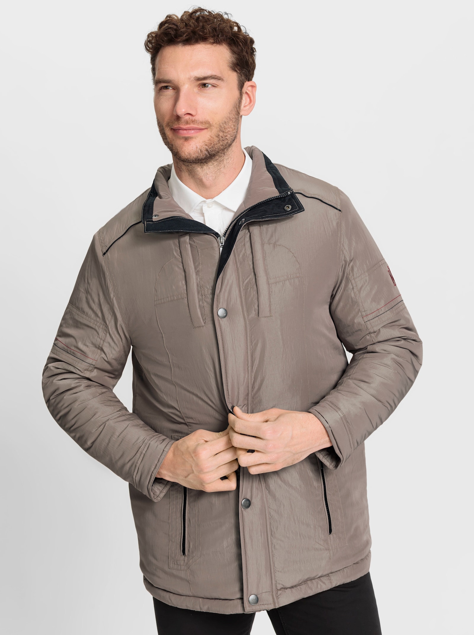 Marco Donati Longjacke mit 3 Innentaschen - taupe